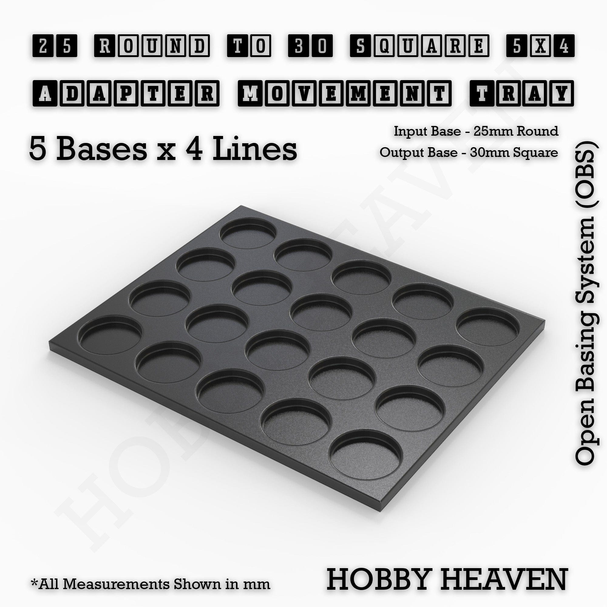 Movement Tray Round to Square Movement Trays Adapters for Tabletop Games