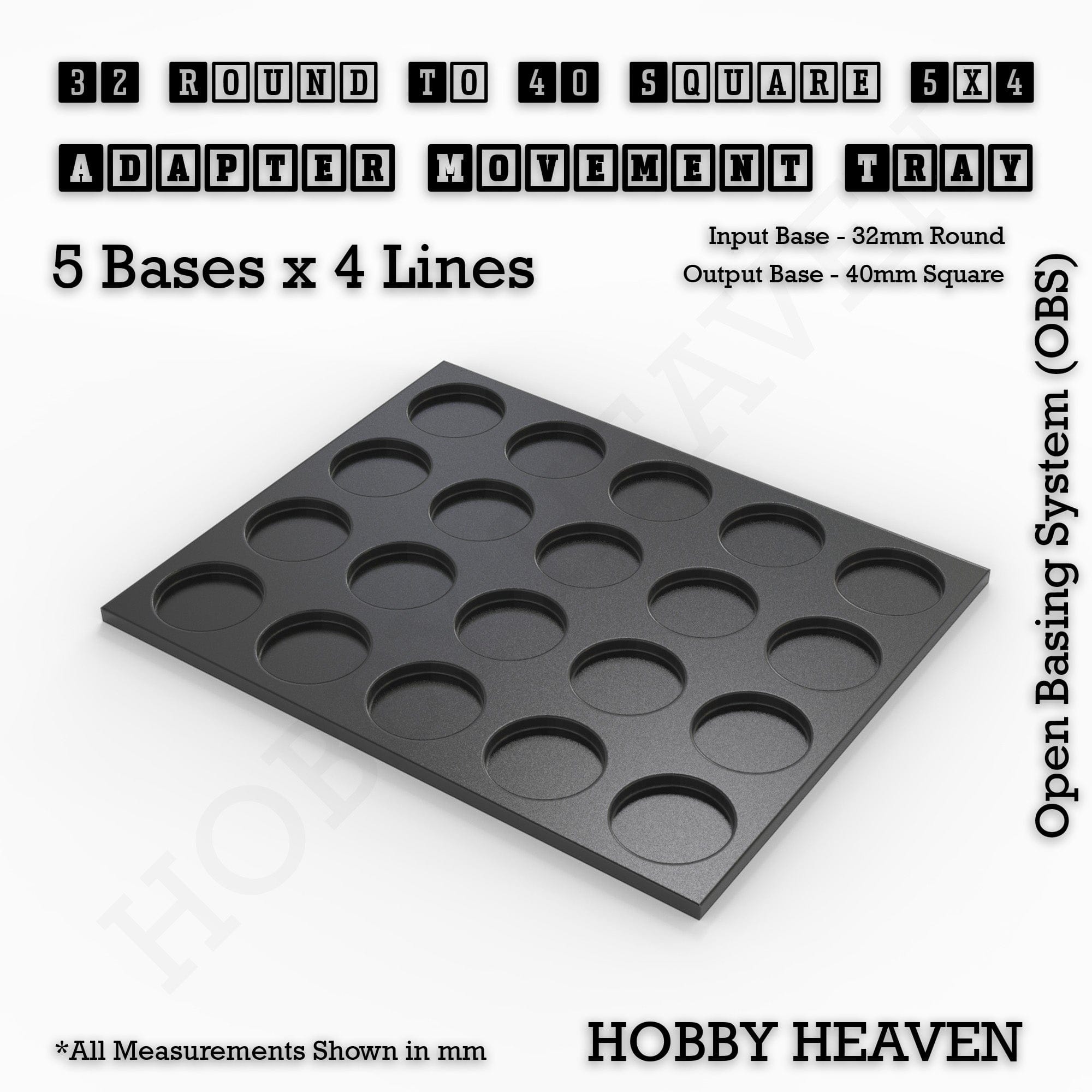 Movement Tray Round to Square Movement Trays Adapters for Tabletop Games