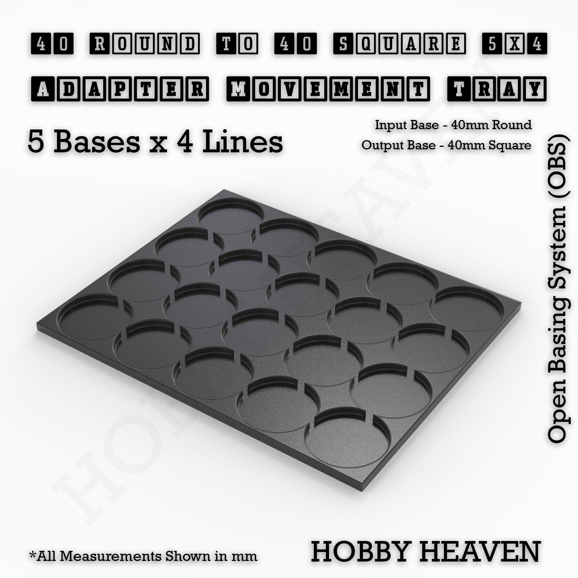 Movement Tray Round to Square Movement Trays Adapters for Tabletop Games