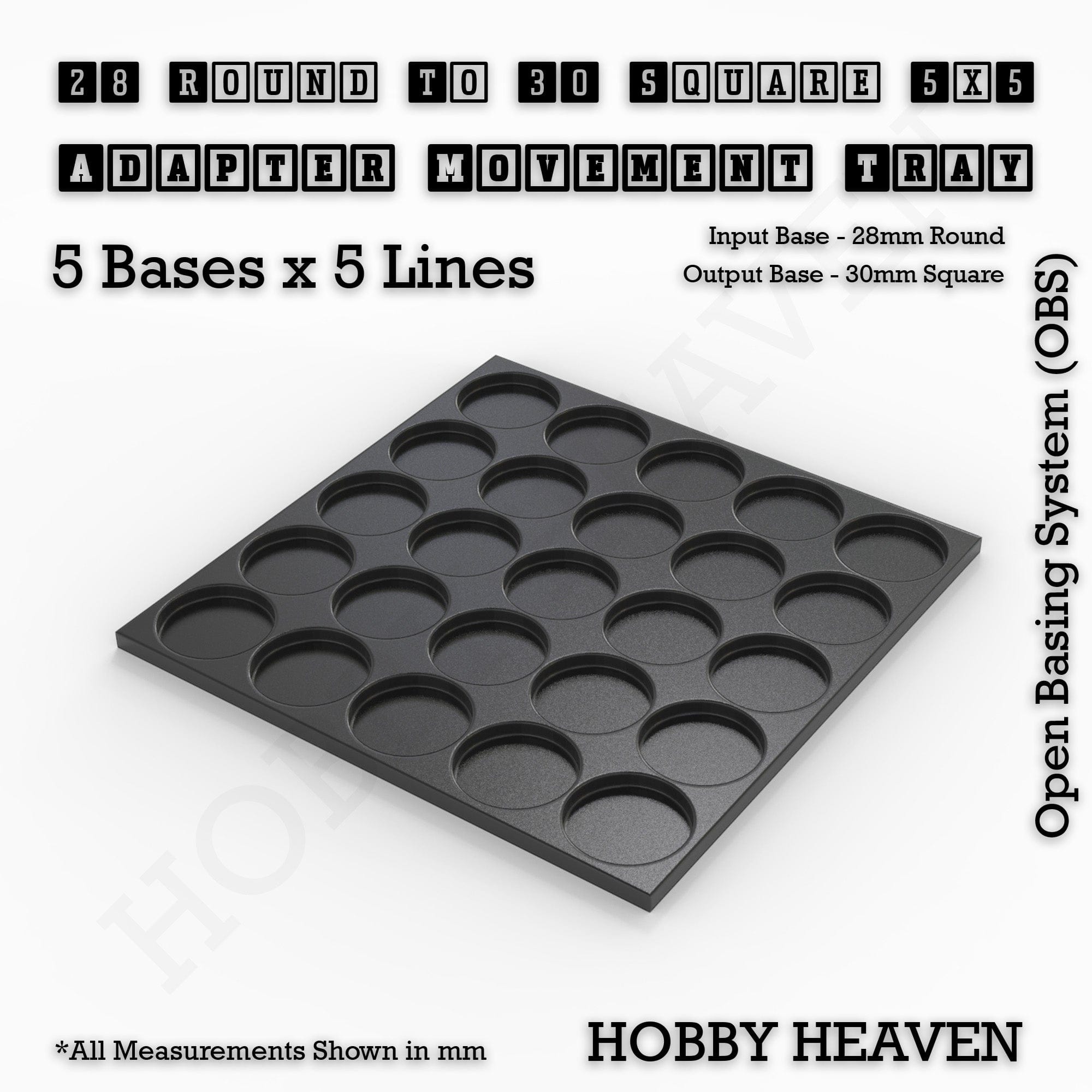 Movement Tray Round to Square Movement Trays Adapters for Tabletop Games