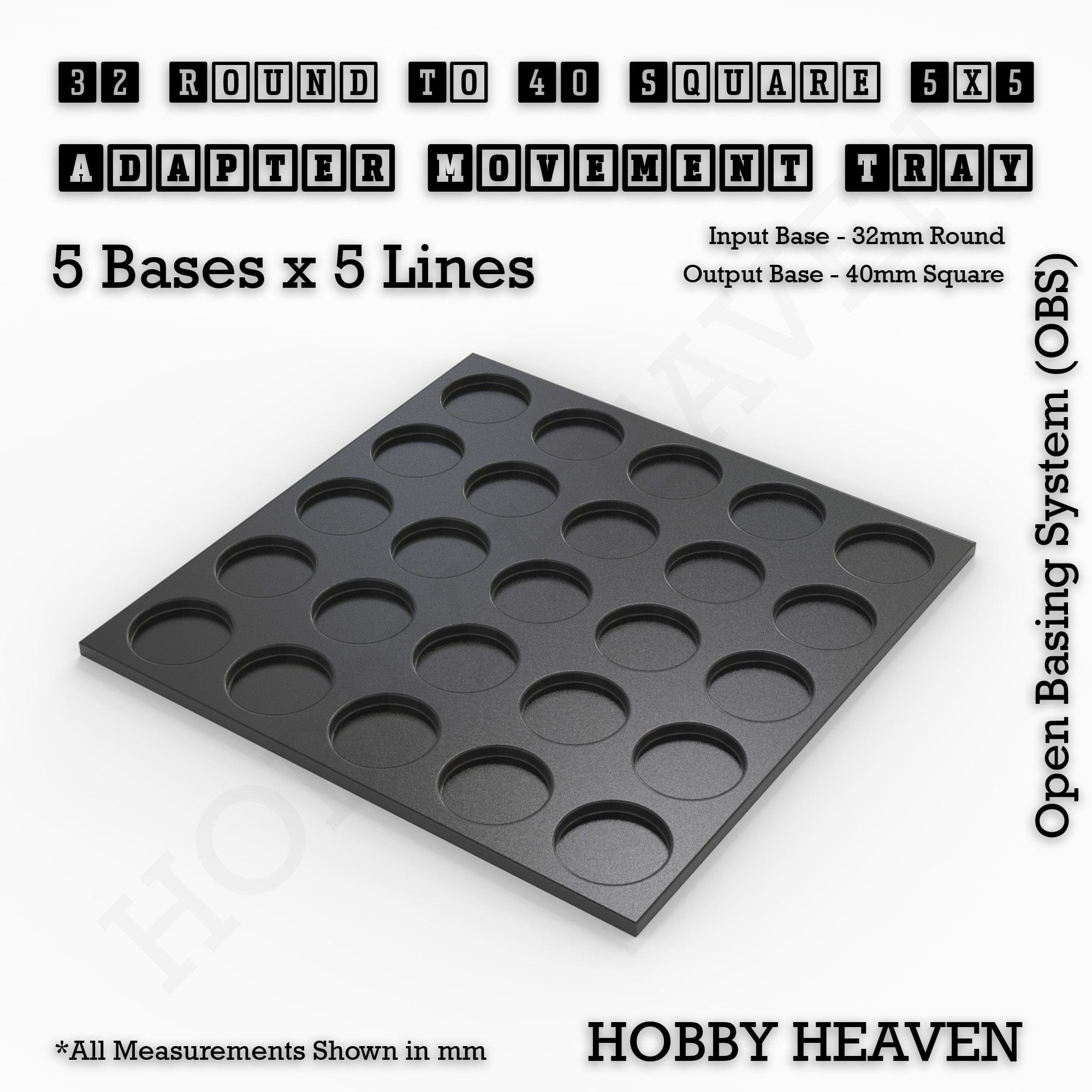Movement Tray Round to Square Movement Trays Adapters for Tabletop Games