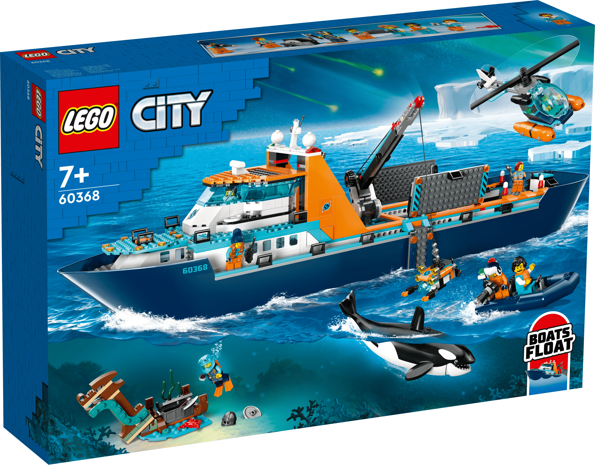 Toys & Games > Toys > Construction Toys > Interlocking Blocks > LEGO > LEGO City Lego City 60368 Artic Explorer Ship Floatable Toy Boat for Ages 7 & Up 5702017416281