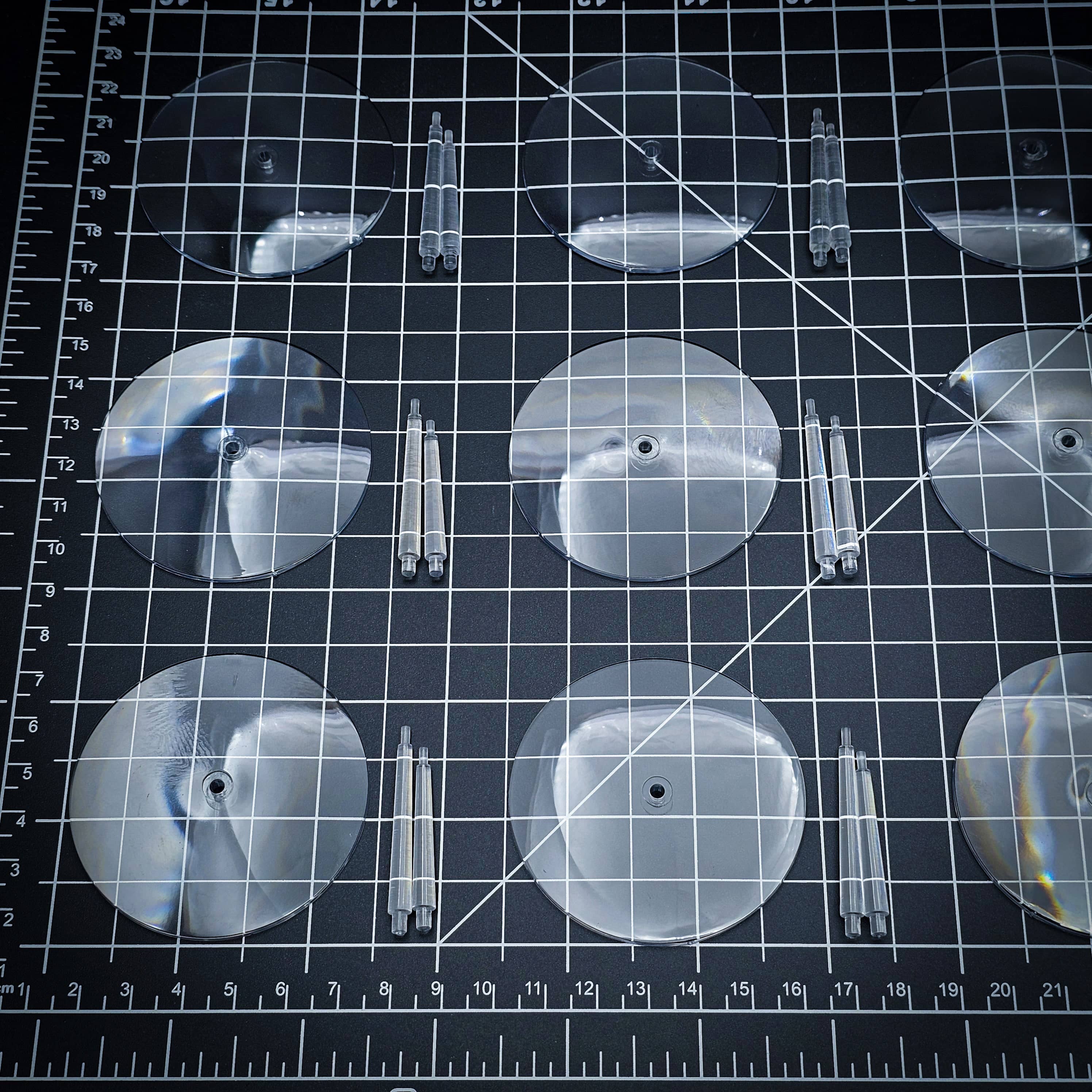 Base 60mm Round Flying Bases – Clear Plastic Stands for Sci-Fi & Fantasy Wargaming Miniatures