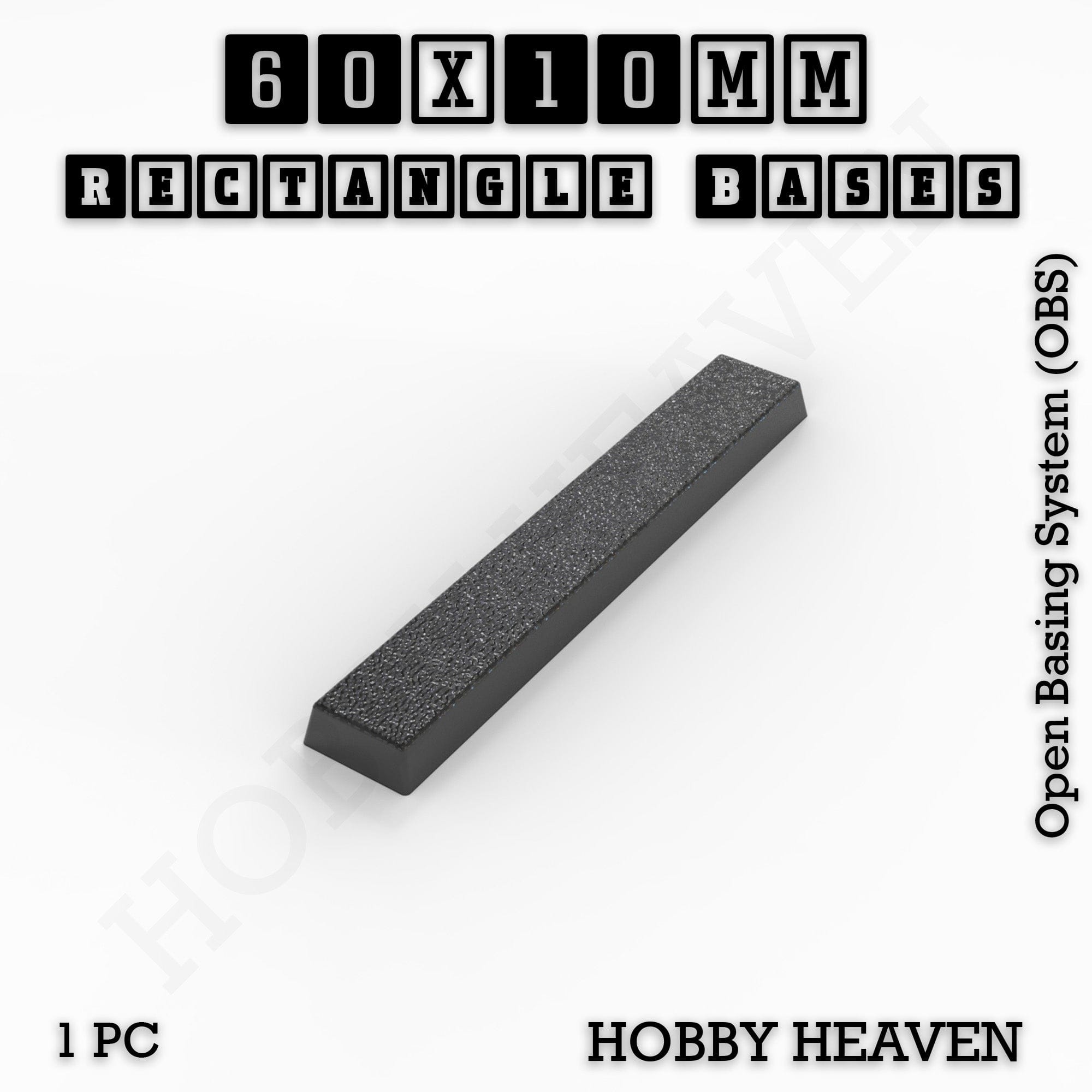 Base Rectangle Bases Range Sizes - 75x30mm to 125x40mm Medium Sizes 3d Print Full Range Tabletop Games