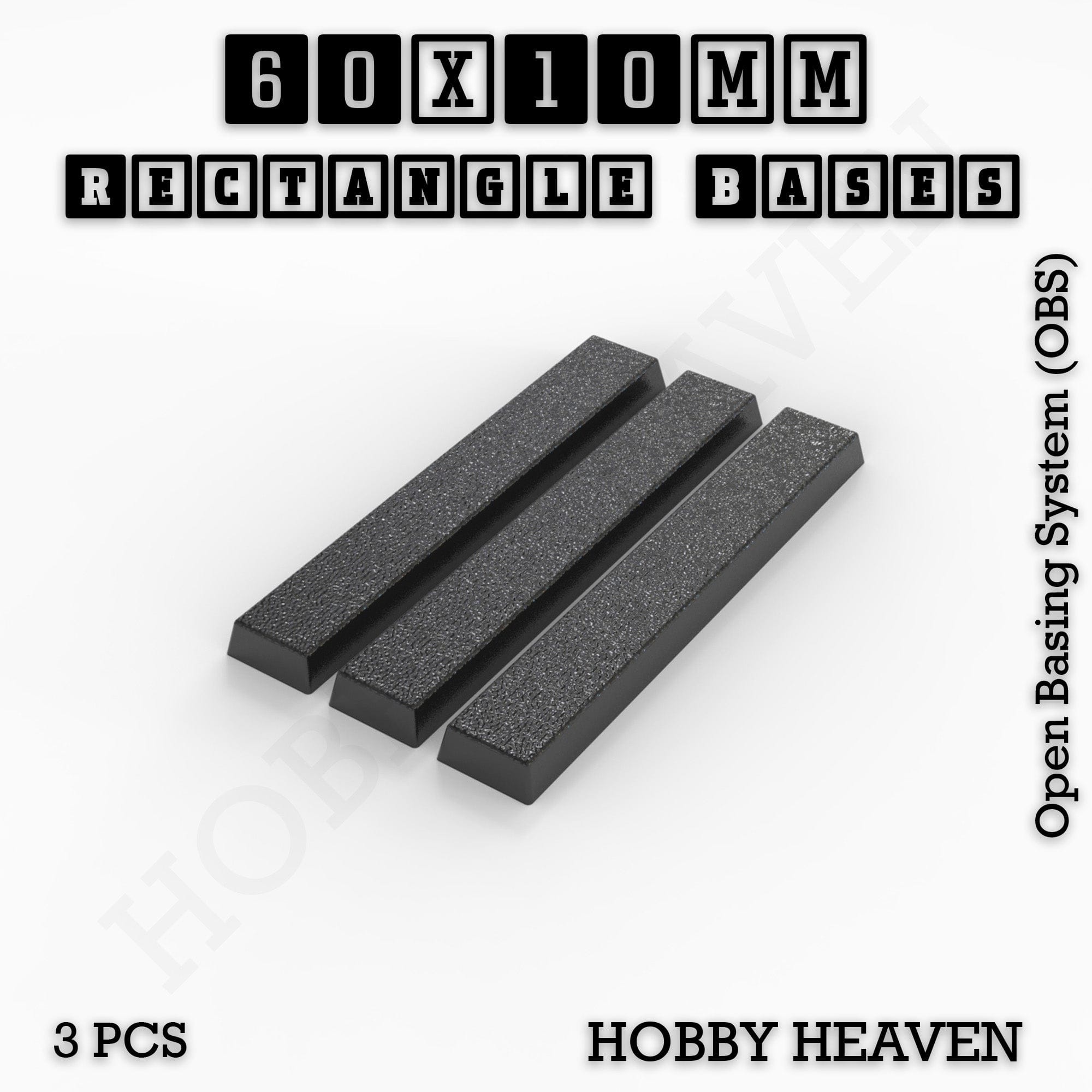 Base Rectangle Bases Range Sizes - 75x30mm to 125x40mm Medium Sizes 3d Print Full Range Tabletop Games
