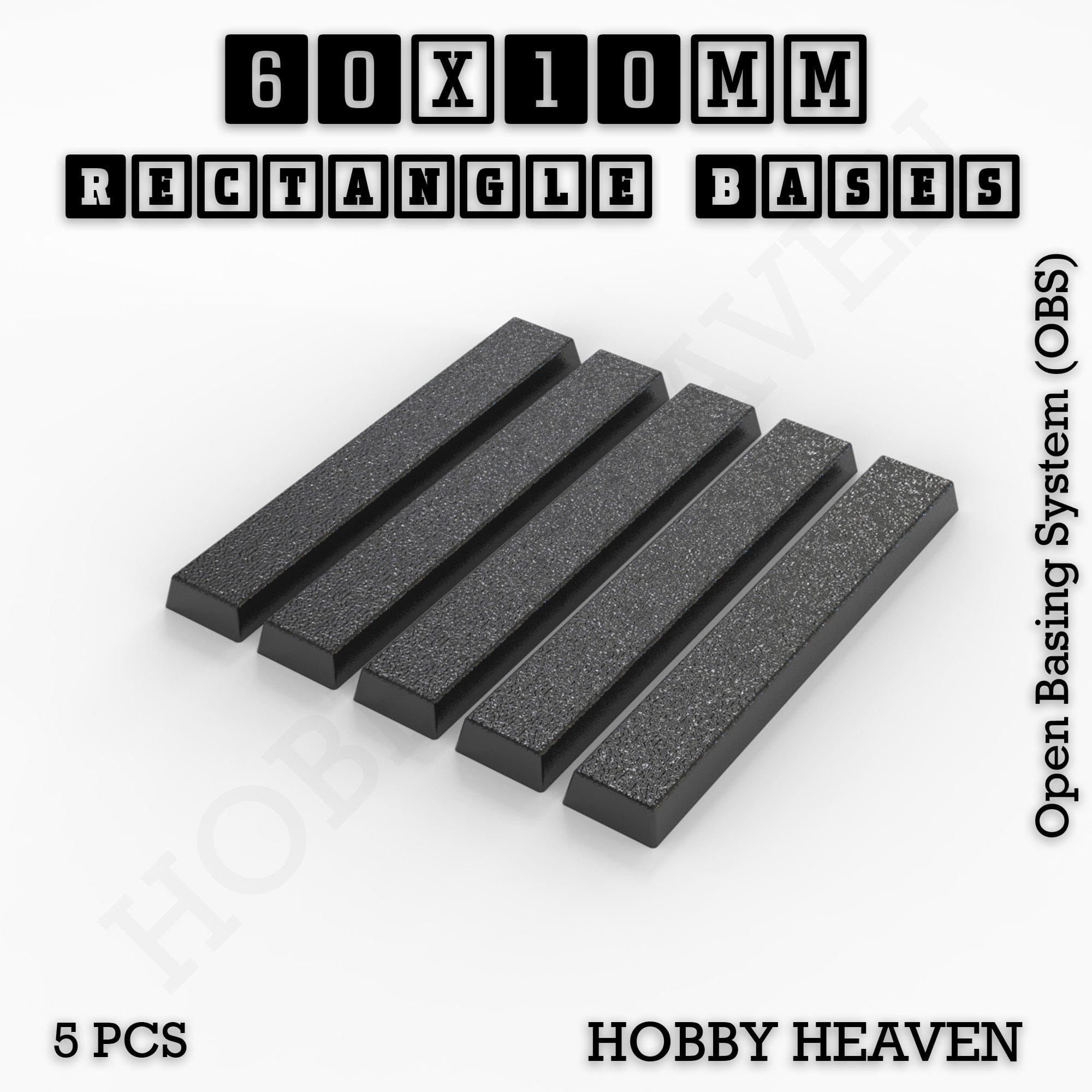 Base Rectangle Bases Range Sizes - 75x30mm to 125x40mm Medium Sizes 3d Print Full Range Tabletop Games
