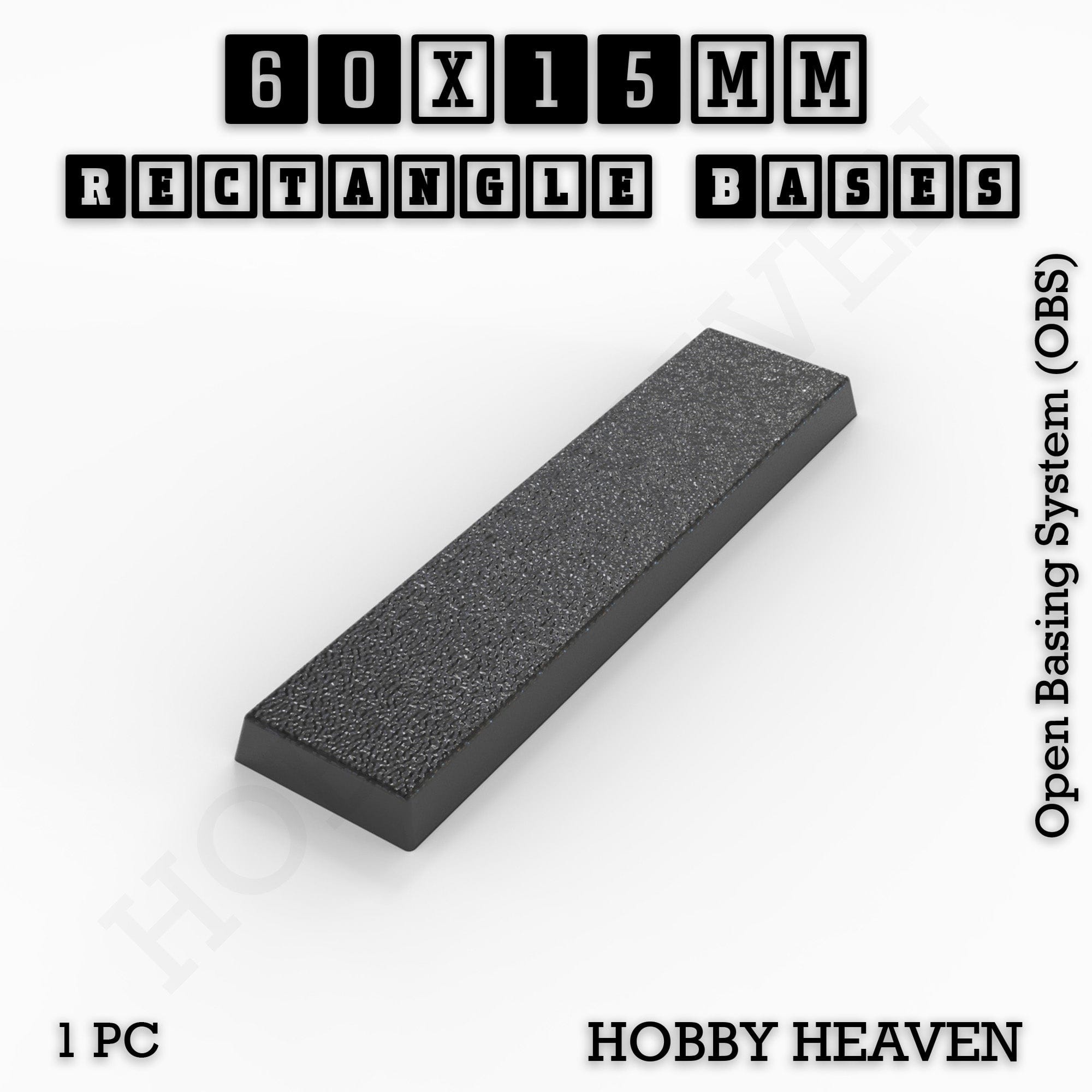 Base Rectangle Bases Range Sizes - 75x30mm to 125x40mm Medium Sizes 3d Print Full Range Tabletop Games
