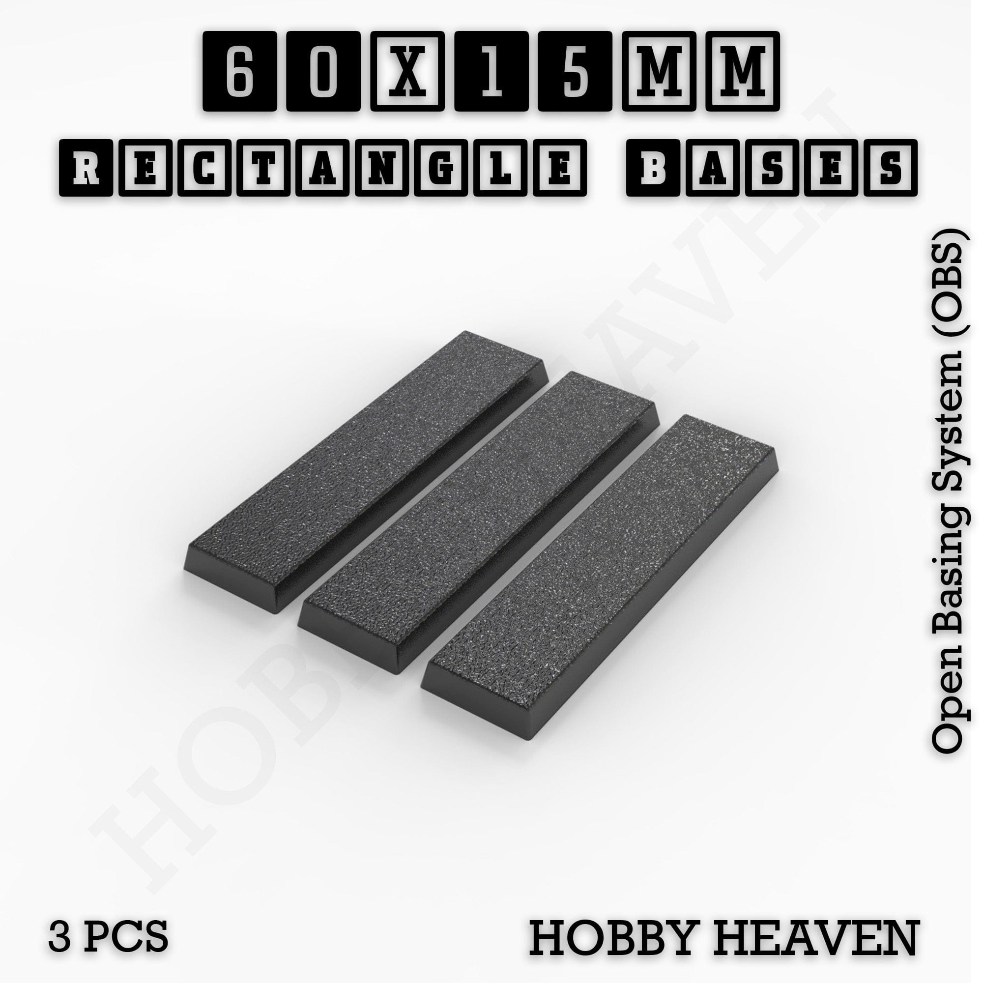 Base Rectangle Bases Range Sizes - 75x30mm to 125x40mm Medium Sizes 3d Print Full Range Tabletop Games