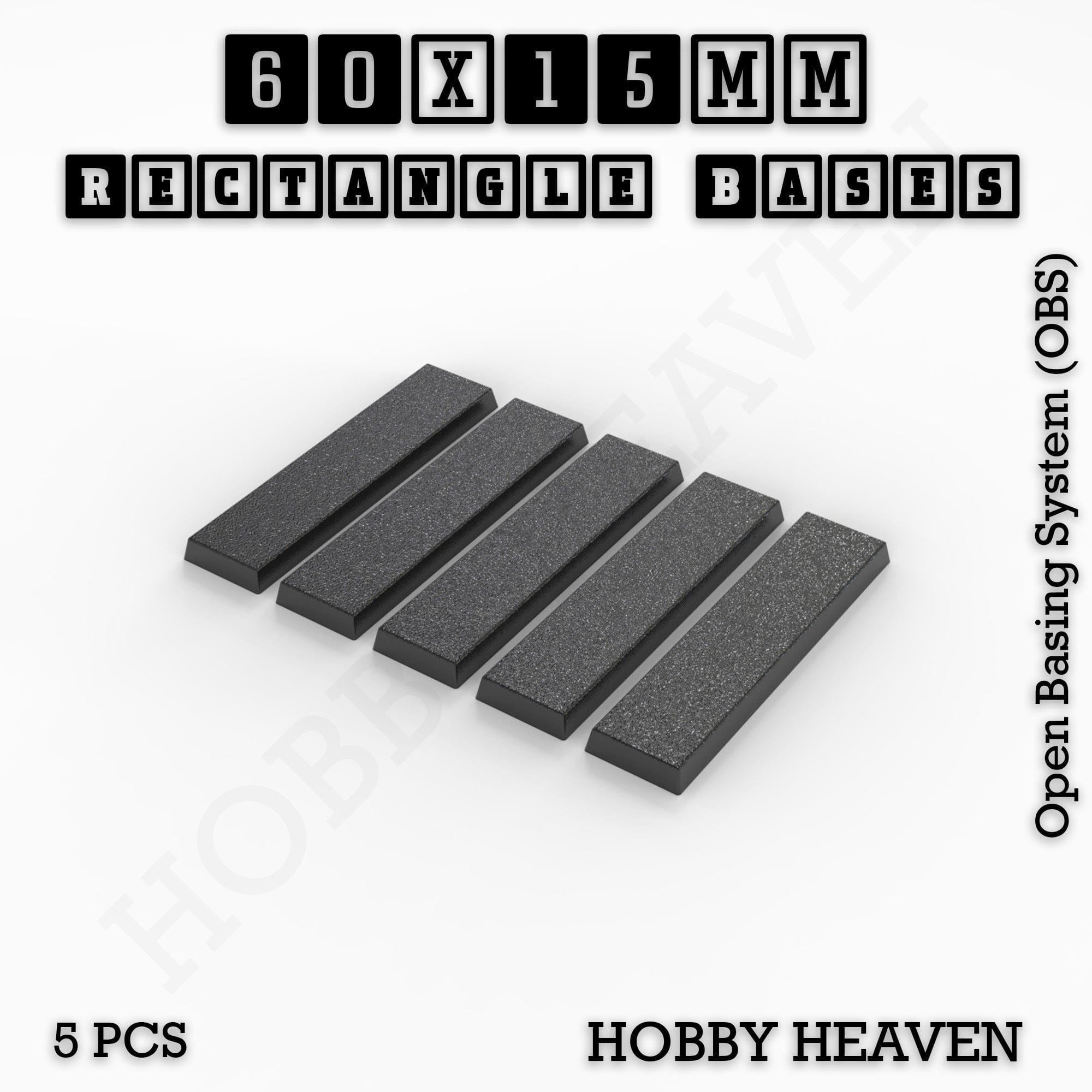 Base Rectangle Bases Range Sizes - 75x30mm to 125x40mm Medium Sizes 3d Print Full Range Tabletop Games