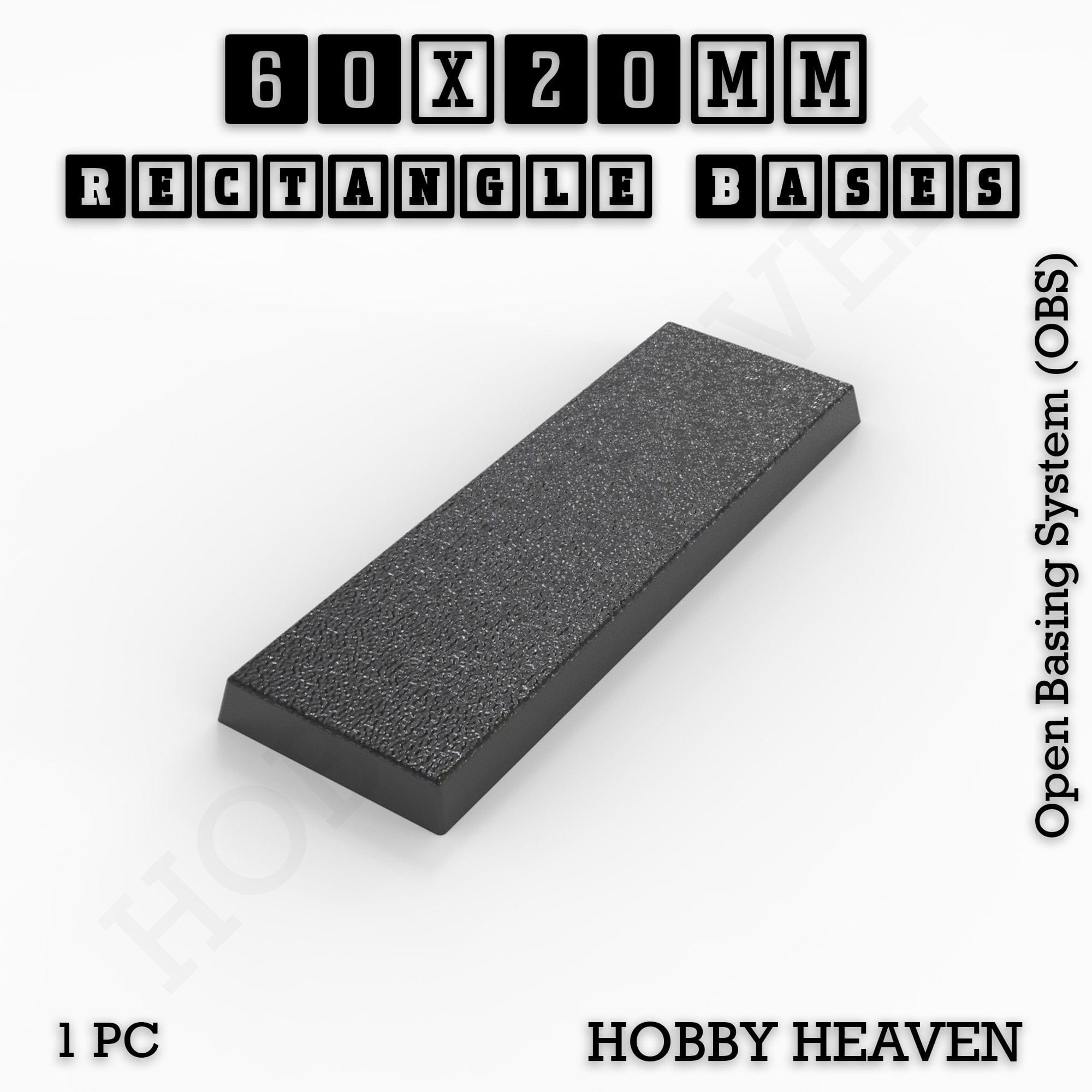 Base Rectangle Bases Range Sizes - 75x30mm to 125x40mm Medium Sizes 3d Print Full Range Tabletop Games
