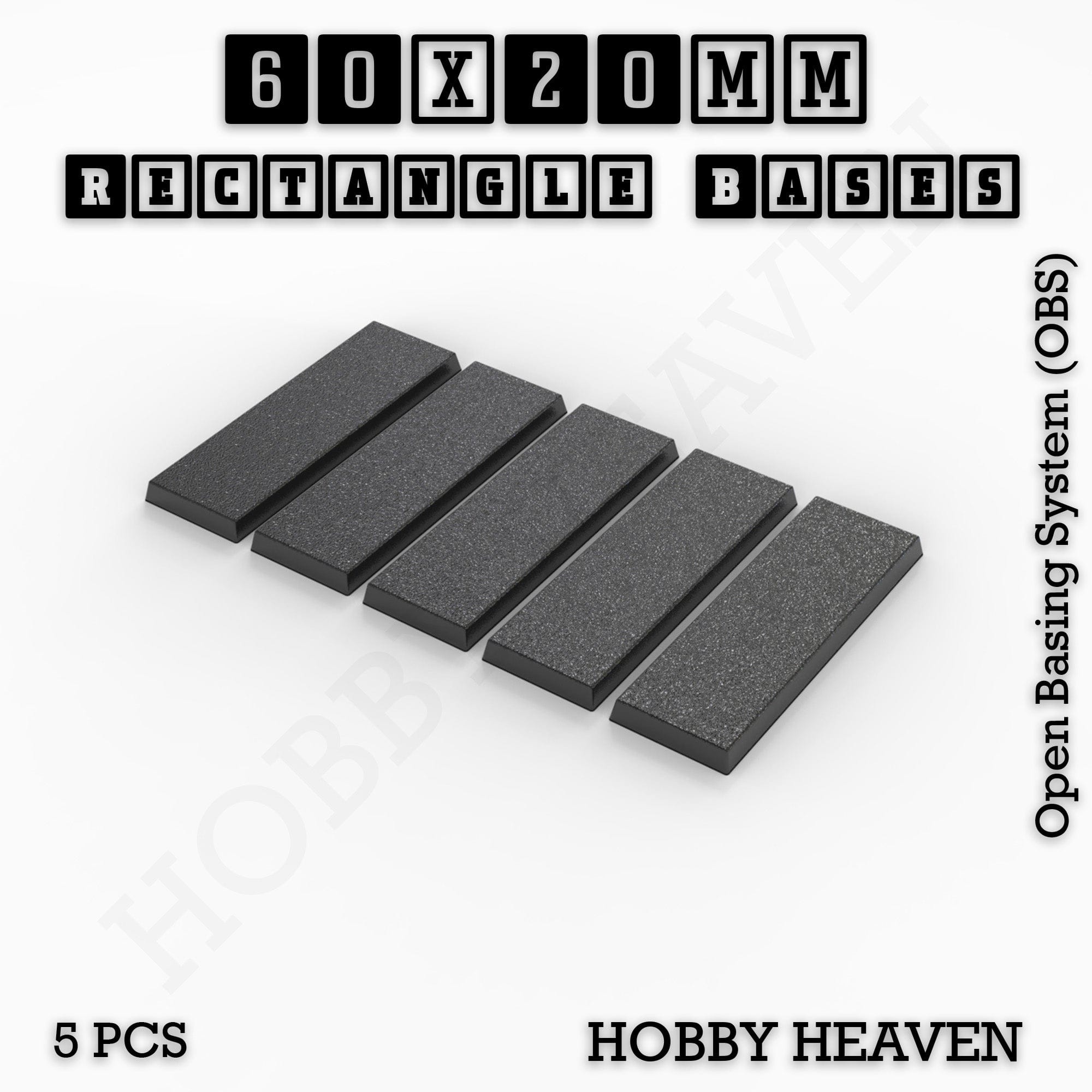 Base Rectangle Bases Range Sizes - 75x30mm to 125x40mm Medium Sizes 3d Print Full Range Tabletop Games