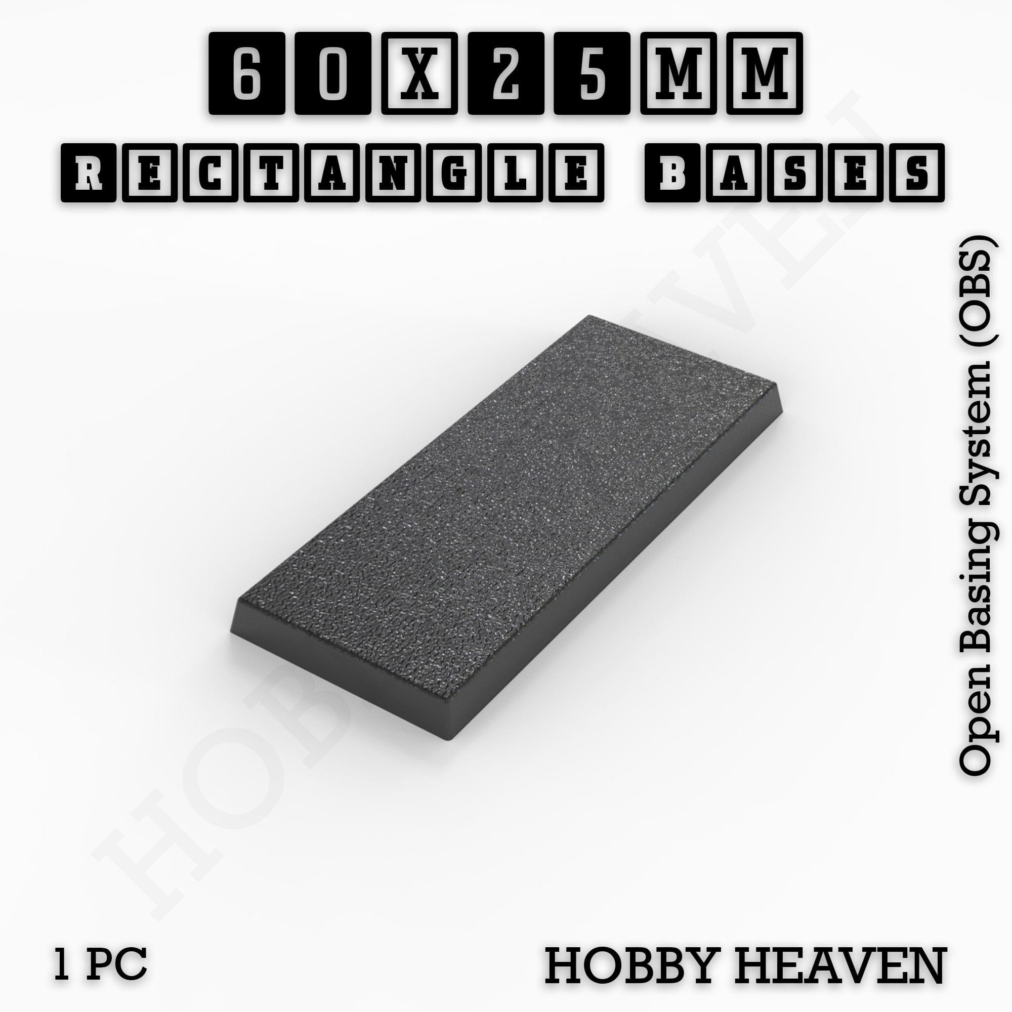 Base Rectangle Bases Range Sizes - 75x30mm to 125x40mm Medium Sizes 3d Print Full Range Tabletop Games