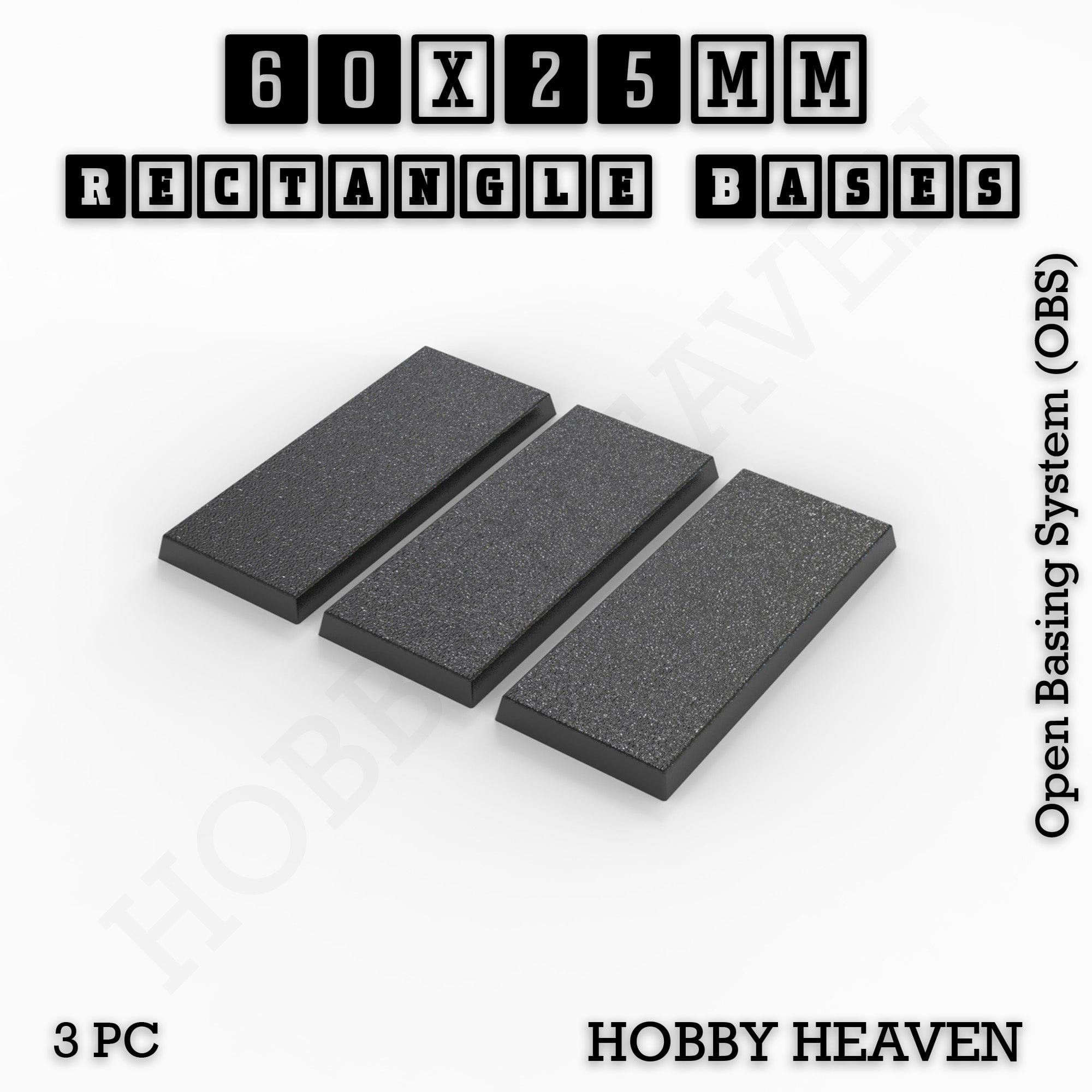 Base Rectangle Bases Range Sizes - 75x30mm to 125x40mm Medium Sizes 3d Print Full Range Tabletop Games