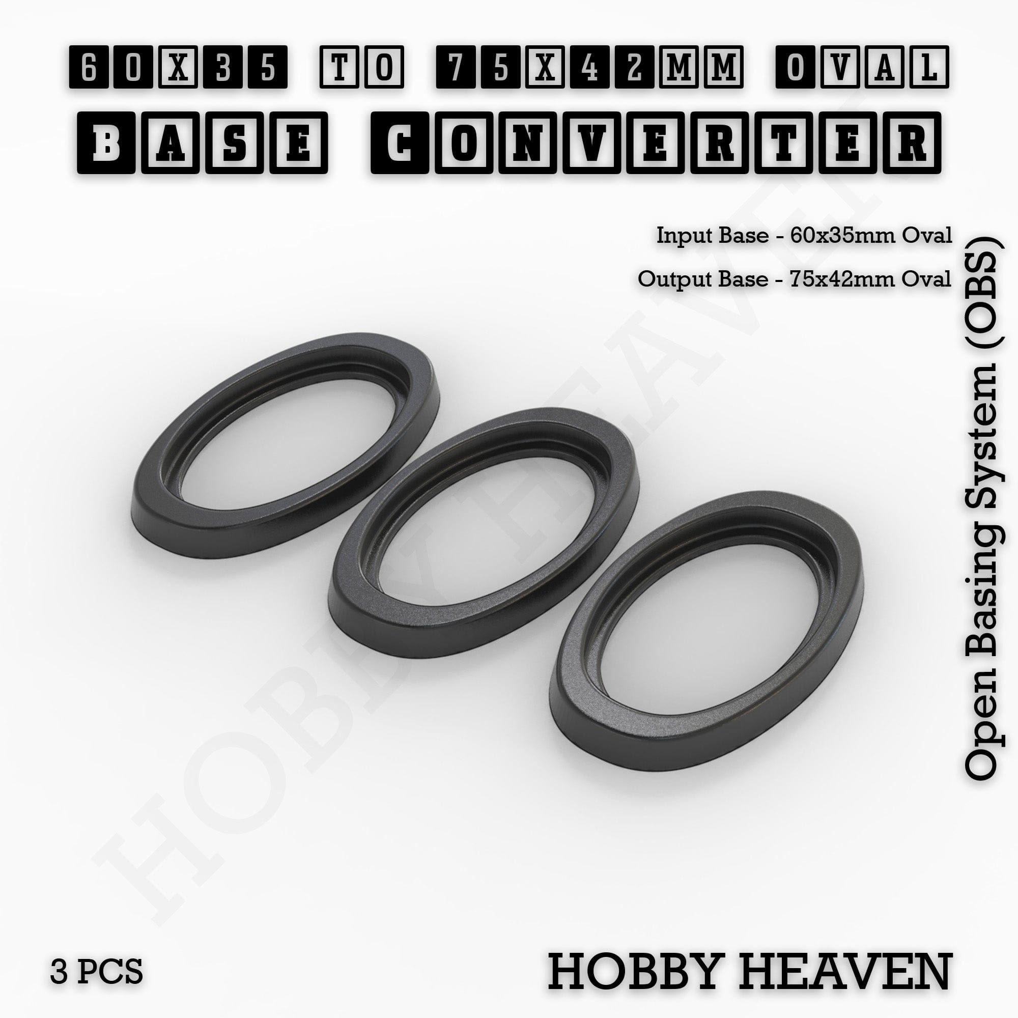 Base Oval To Oval Bases Size Converters 3d Print Full Range