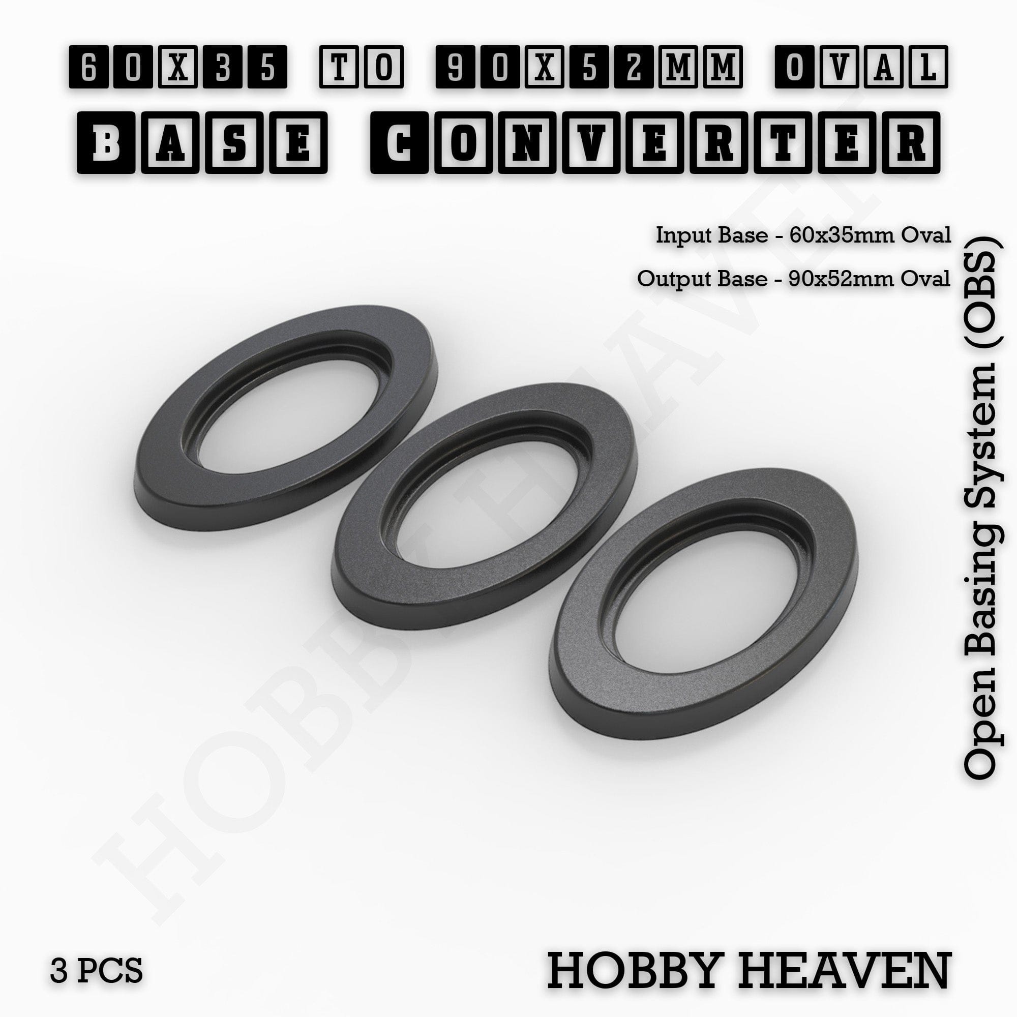 Base Oval To Oval Bases Size Converters 3d Print Full Range