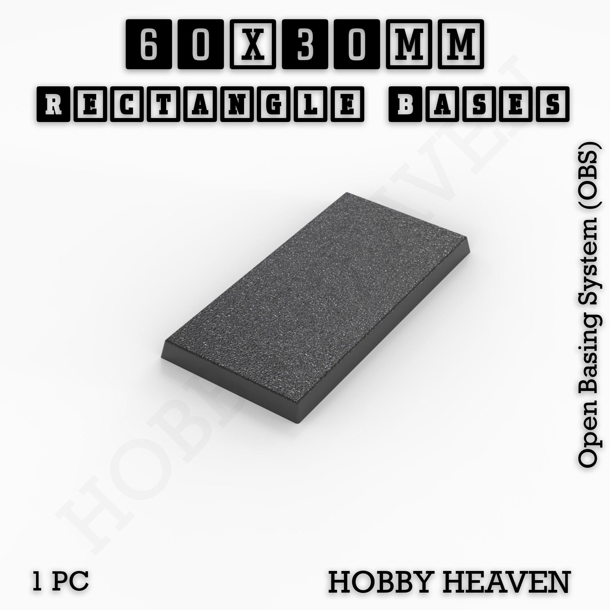 Base Rectangle Bases Range Sizes - 75x30mm to 125x40mm Medium Sizes 3d Print Full Range Tabletop Games