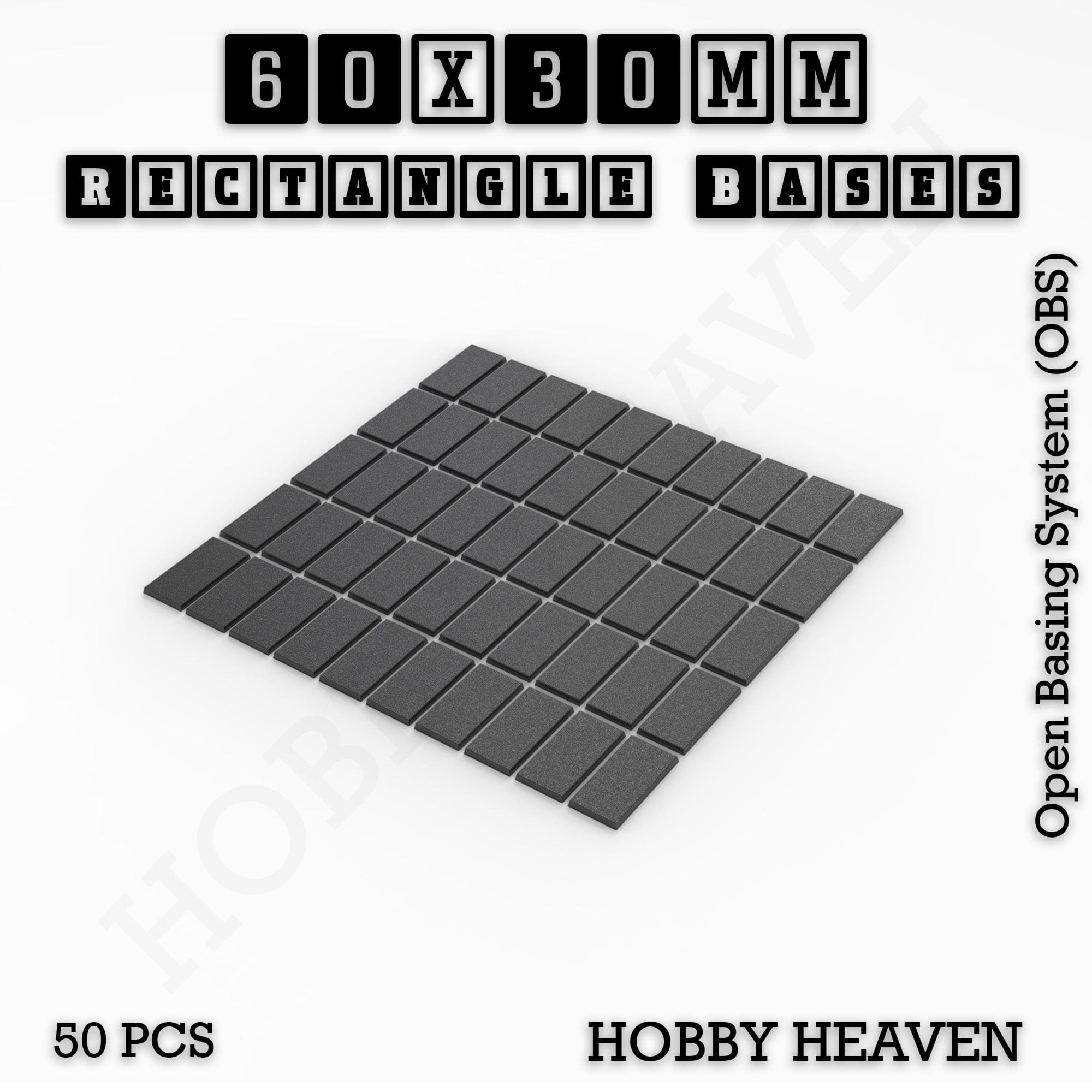 Base Rectangle Bases Range Sizes - 75x30mm to 125x40mm Medium Sizes 3d Print Full Range Tabletop Games