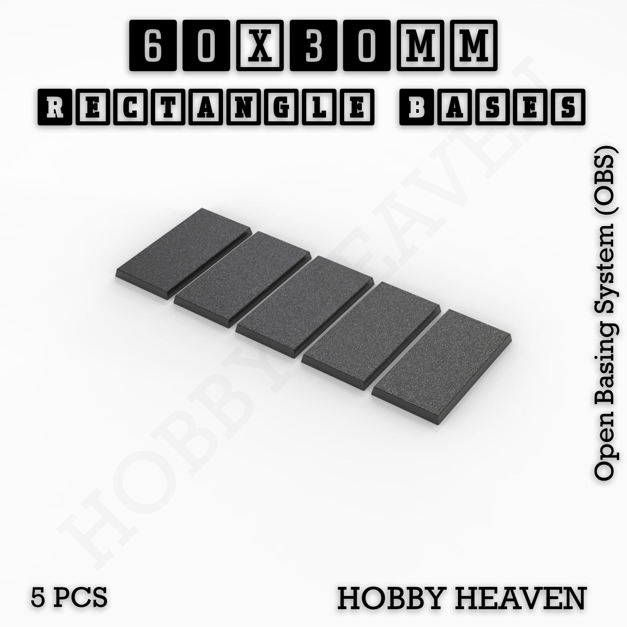 Base Rectangle Bases Range Sizes - 75x30mm to 125x40mm Medium Sizes 3d Print Full Range Tabletop Games