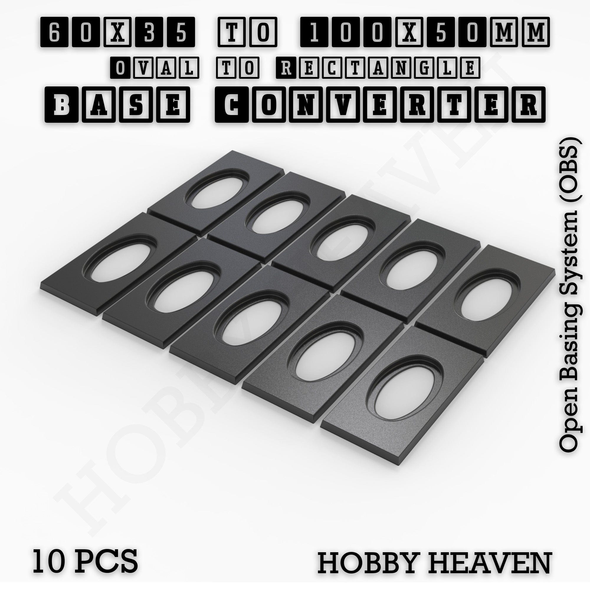 Base Converter Wargaming Oval to Rectangle Base Converters – Tabletop Games | 3D Printed Tabletop Accessories