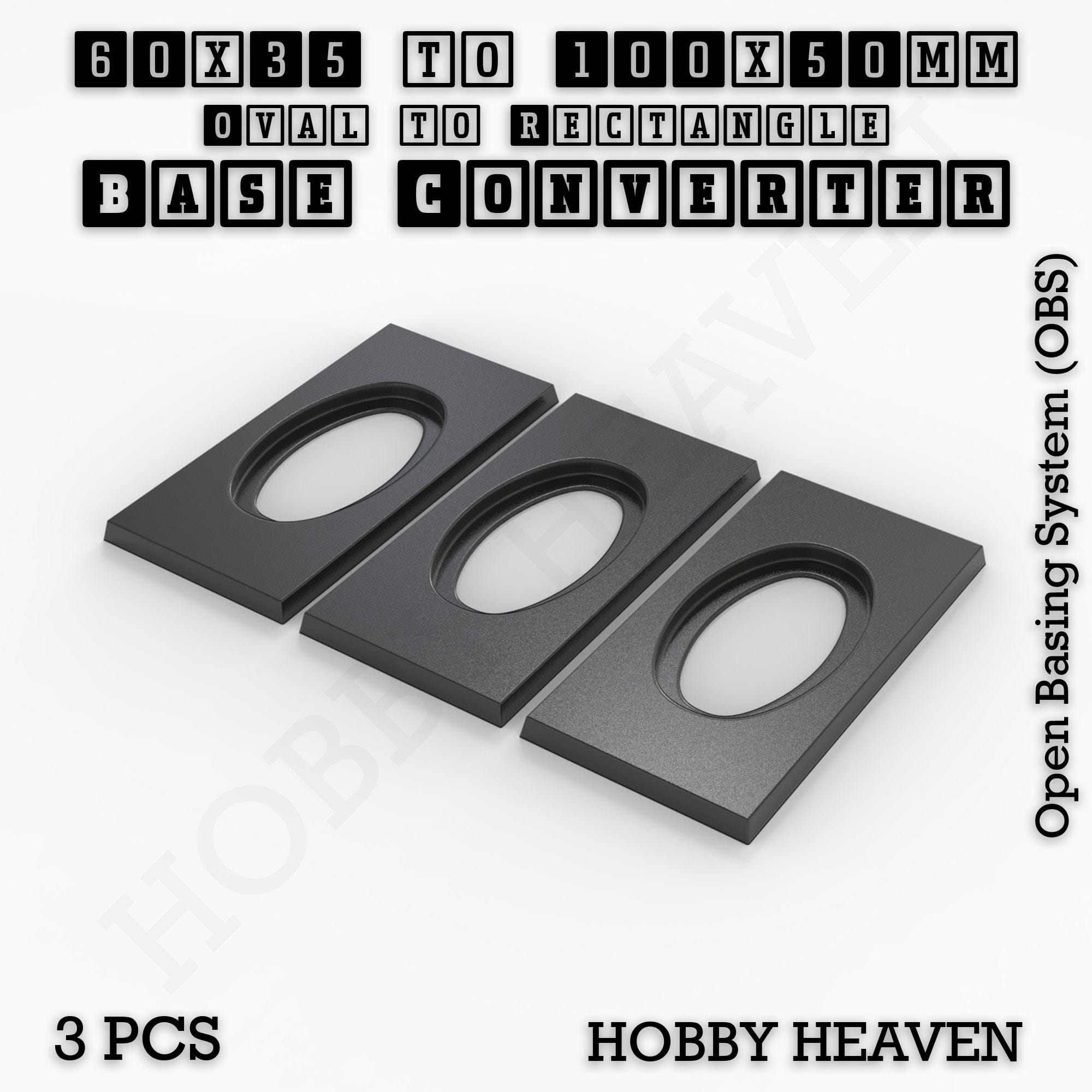 Base Converter Wargaming Oval to Rectangle Base Converters – Tabletop Games | 3D Printed Tabletop Accessories