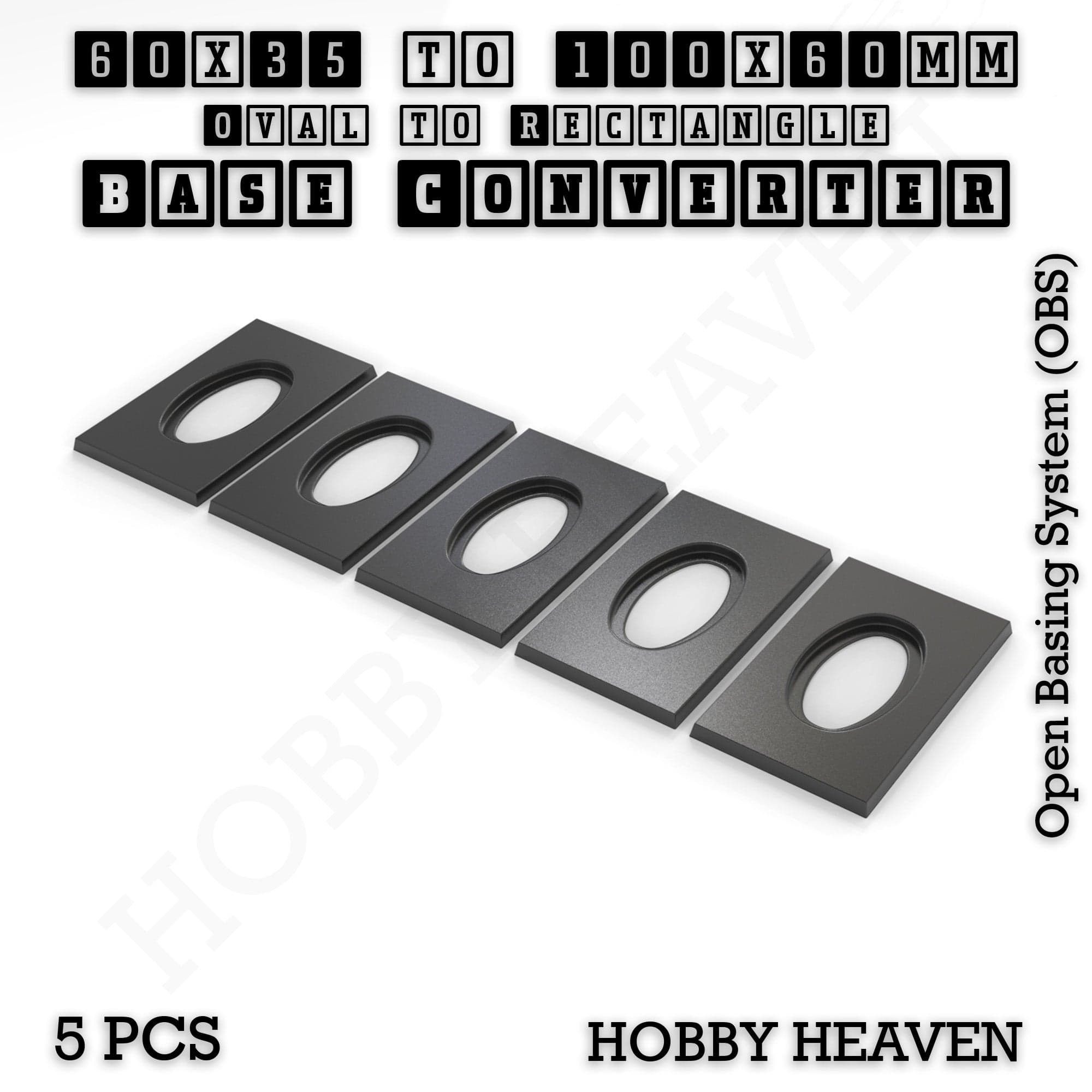Base Converter Wargaming Oval to Rectangle Base Converters – Tabletop Games | 3D Printed Tabletop Accessories