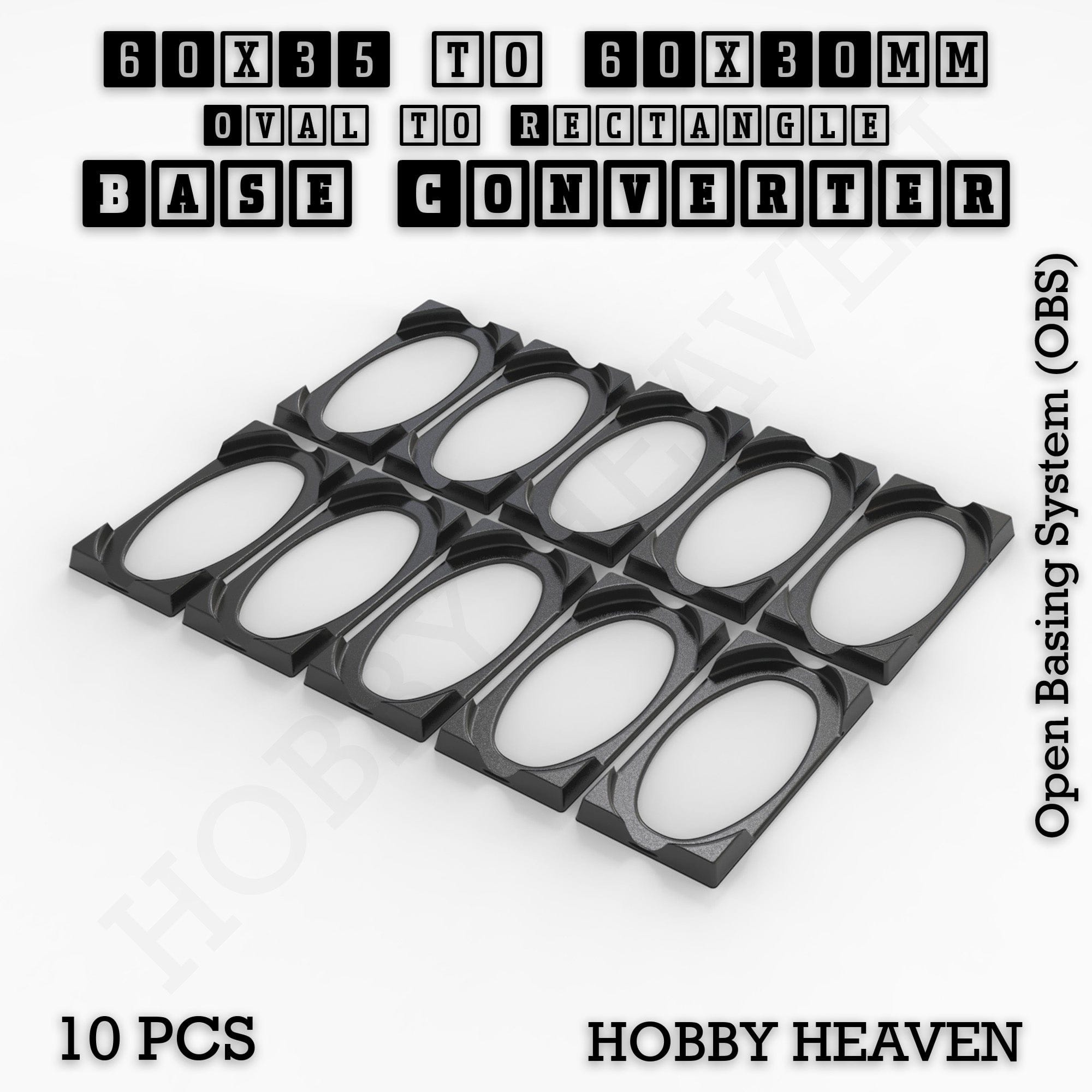 Base Converter Wargaming Oval to Rectangle Base Converters – Tabletop Games | 3D Printed Tabletop Accessories