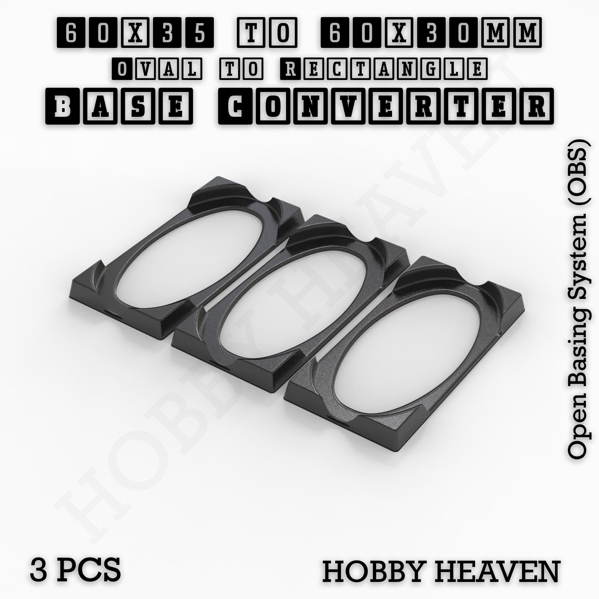 Base Converter Wargaming Oval to Rectangle Base Converters – Tabletop Games | 3D Printed Tabletop Accessories