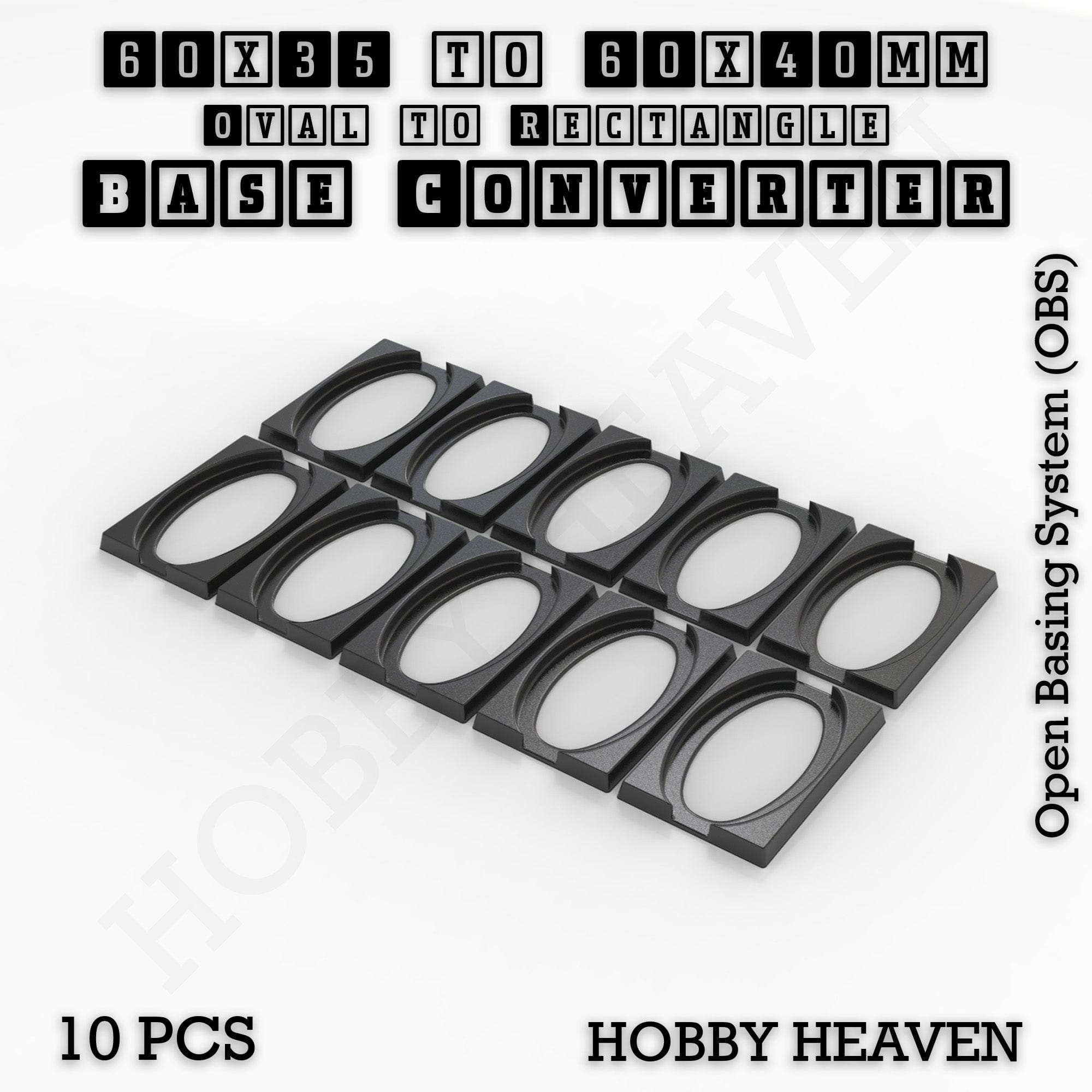 Base Converter Wargaming Oval to Rectangle Base Converters – Tabletop Games | 3D Printed Tabletop Accessories