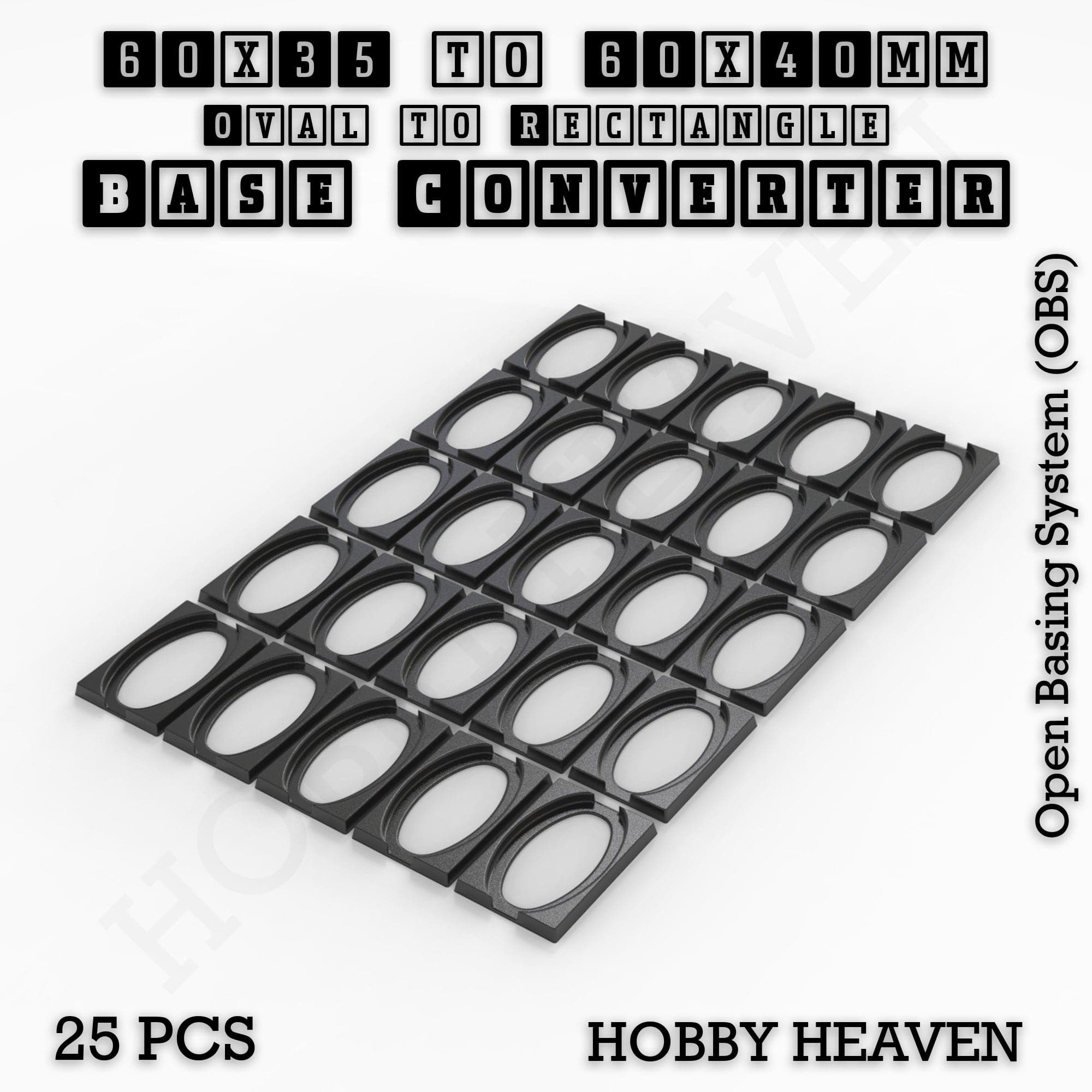 Base Converter Wargaming Oval to Rectangle Base Converters – Tabletop Games | 3D Printed Tabletop Accessories