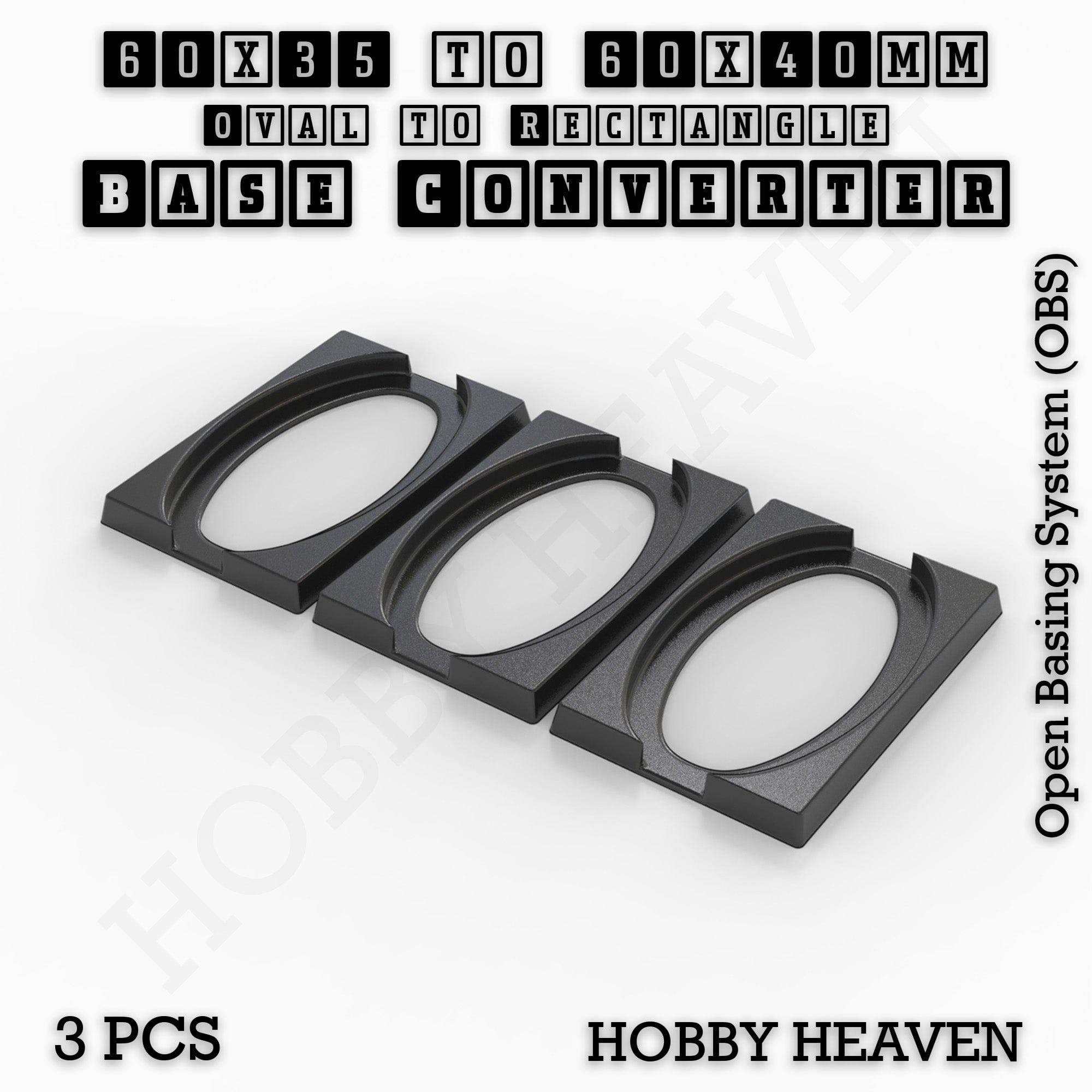 Base Converter Wargaming Oval to Rectangle Base Converters – Tabletop Games | 3D Printed Tabletop Accessories