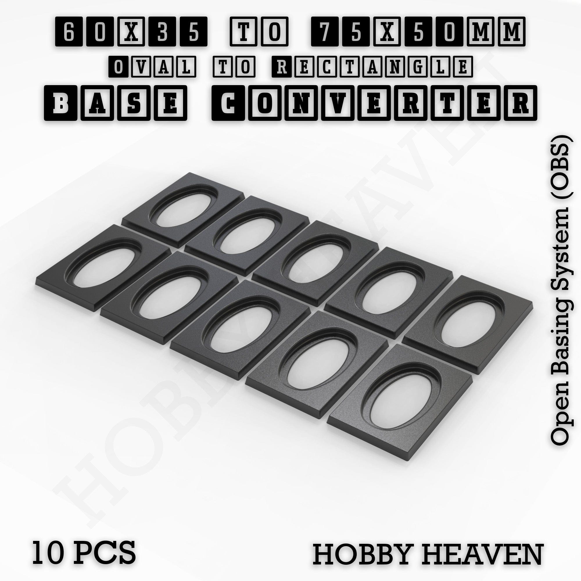 Base Converter Wargaming Oval to Rectangle Base Converters – Tabletop Games | 3D Printed Tabletop Accessories