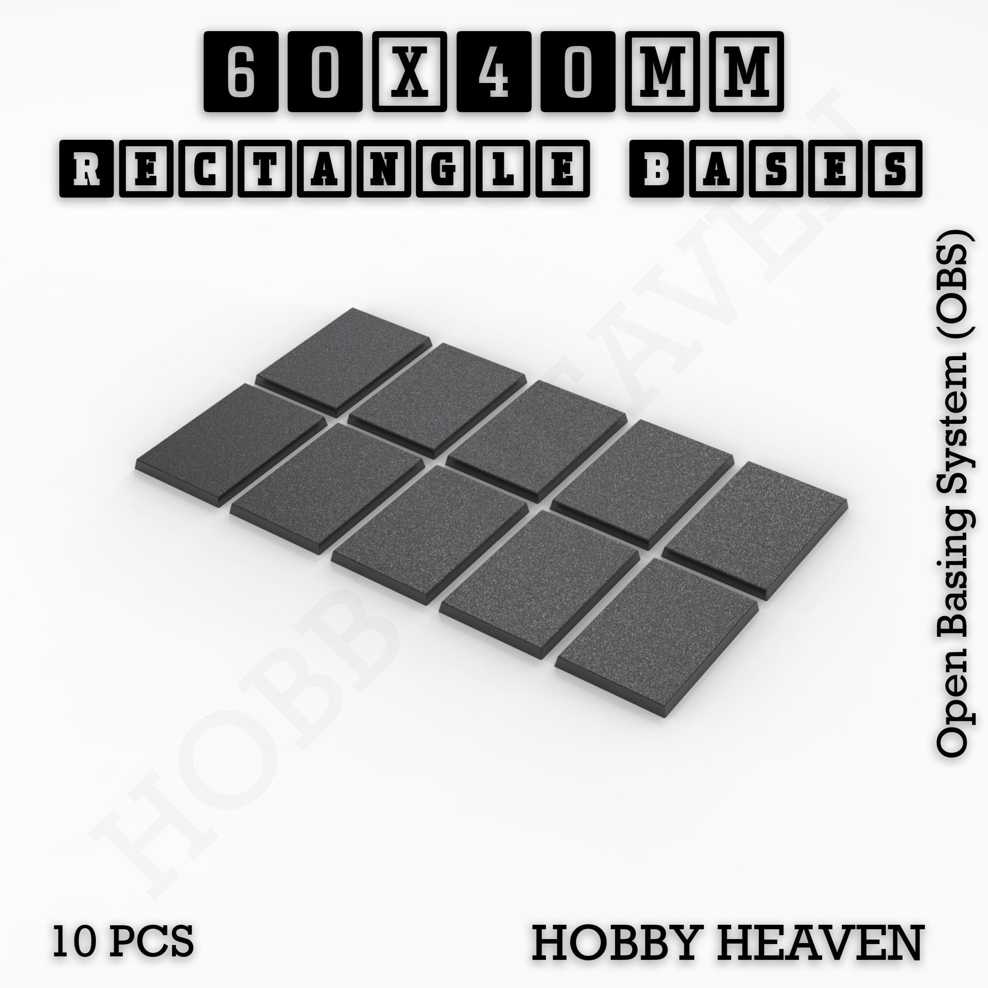 Base Rectangle Bases Range Sizes - 75x30mm to 125x40mm Medium Sizes 3d Print Full Range Tabletop Games