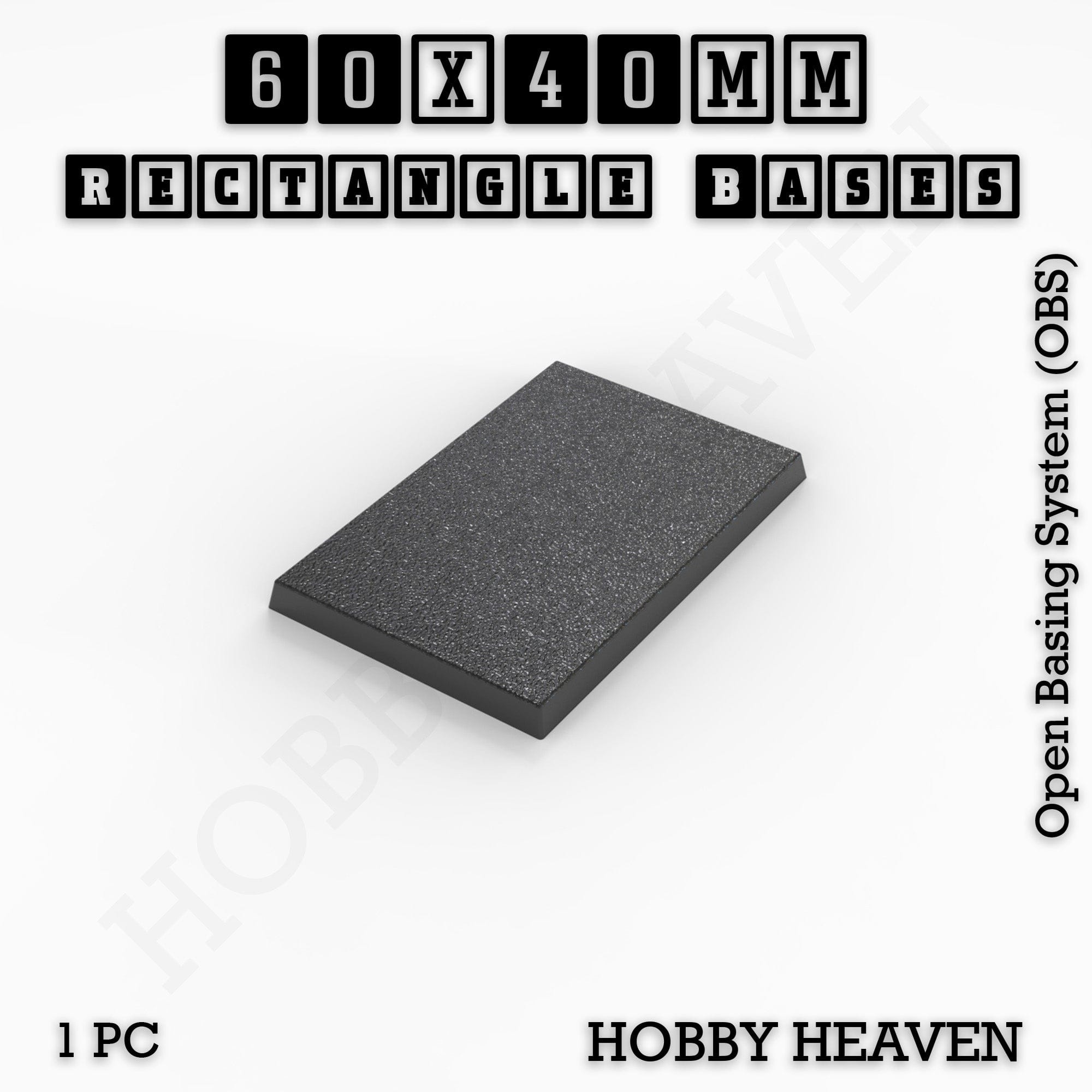 Base Rectangle Bases Range Sizes - 75x30mm to 125x40mm Medium Sizes 3d Print Full Range Tabletop Games