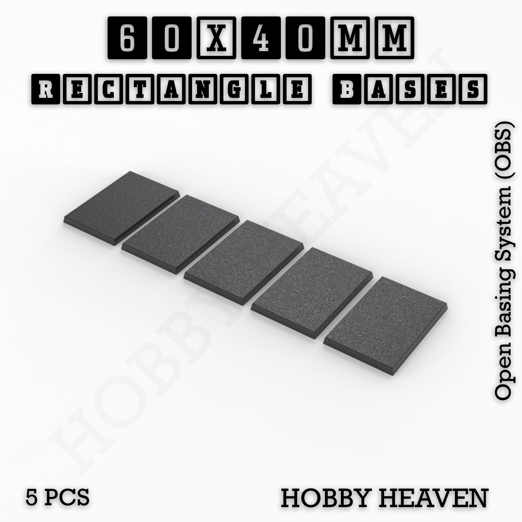 Base Rectangle Bases Range Sizes - 75x30mm to 125x40mm Medium Sizes 3d Print Full Range Tabletop Games