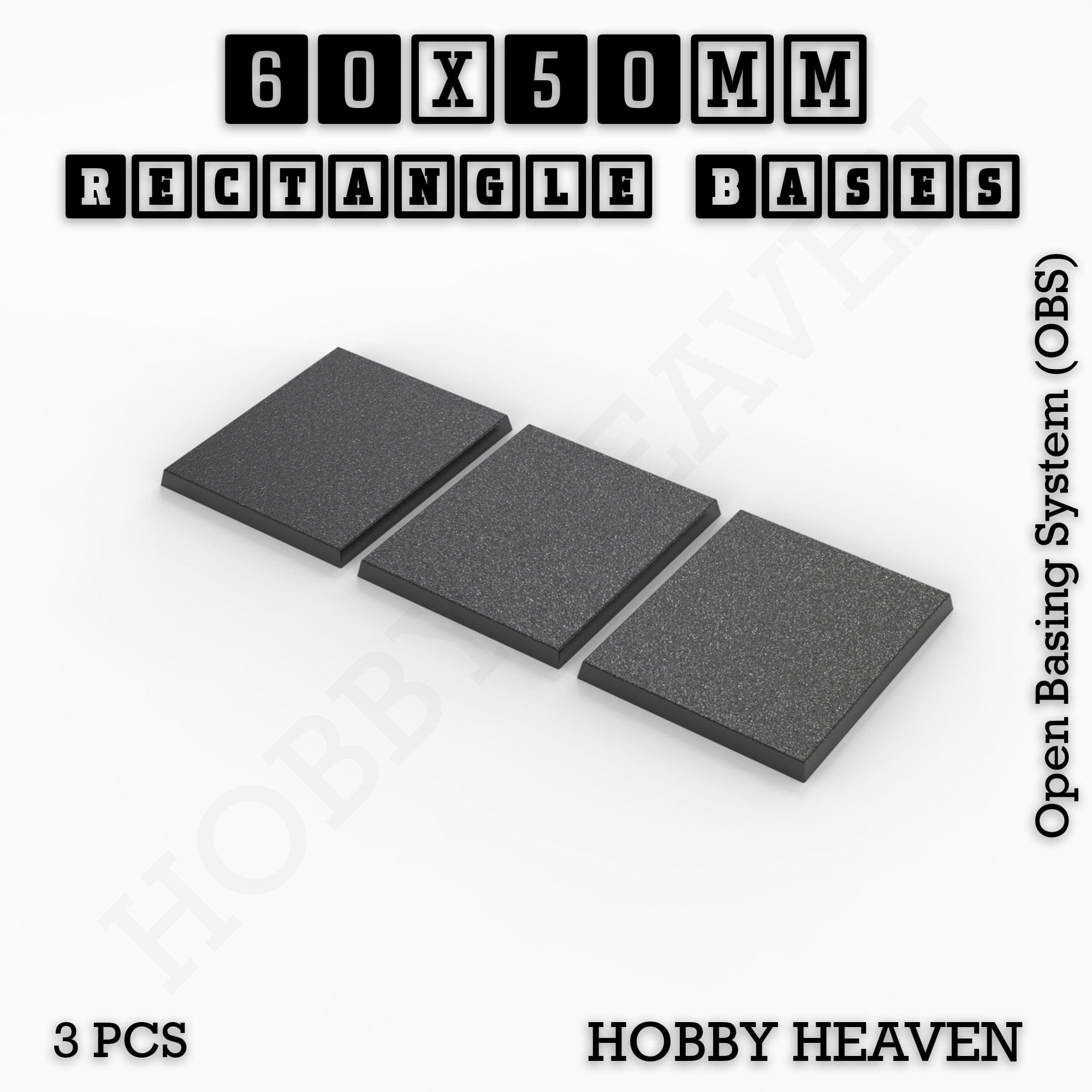 Base Rectangle Bases Range Sizes - 75x30mm to 125x40mm Medium Sizes 3d Print Full Range Tabletop Games