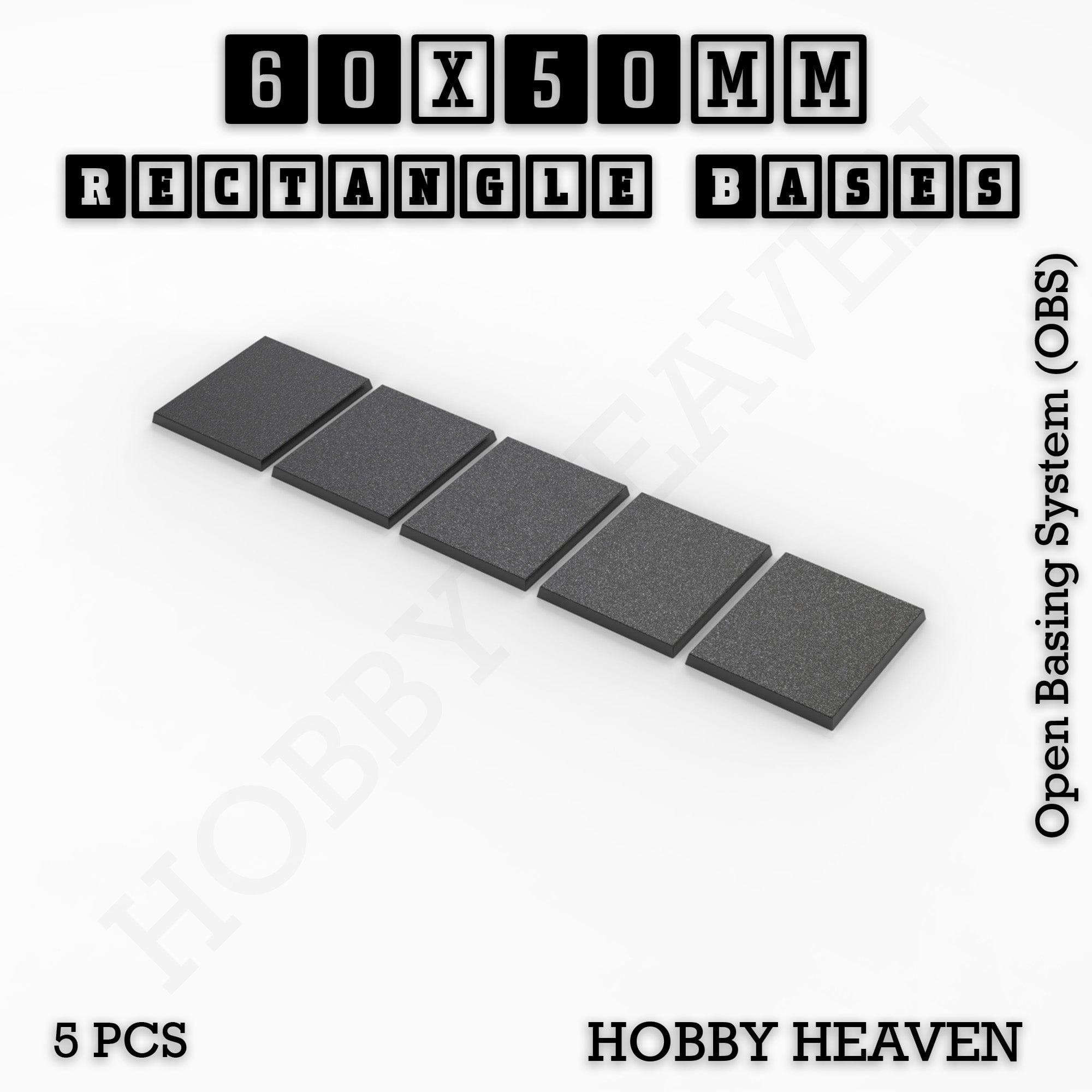 Base Rectangle Bases Range Sizes - 75x30mm to 125x40mm Medium Sizes 3d Print Full Range Tabletop Games