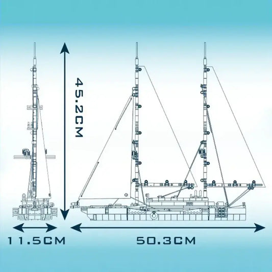 MouldKing Modern Twin-Masted Sailboat 10194 6972316266477