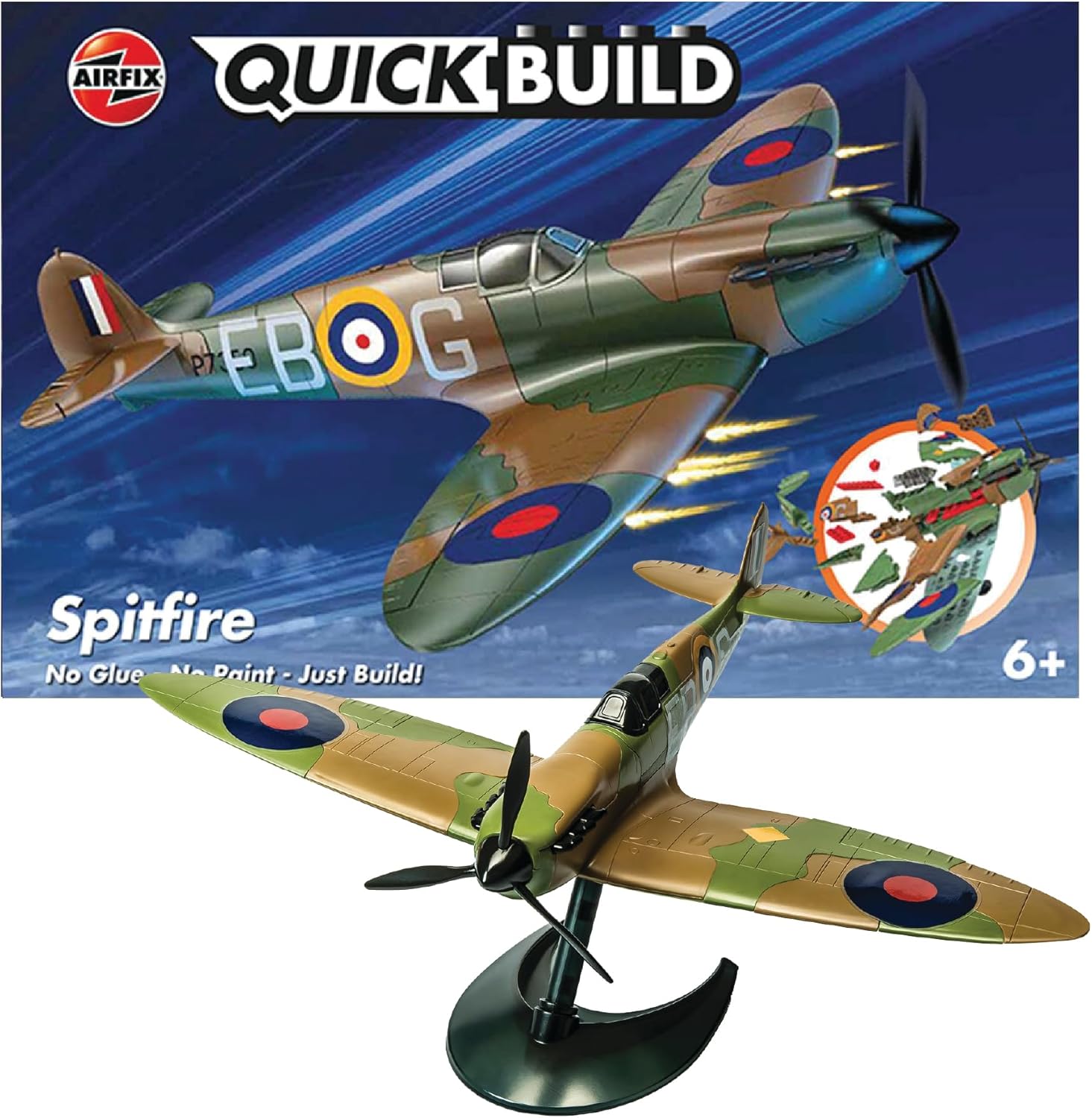 AIRFIX - QUICKBUILD Model Aircraft Kits - J6000 Spitfire Model Building Kit for Kids 5055286621444