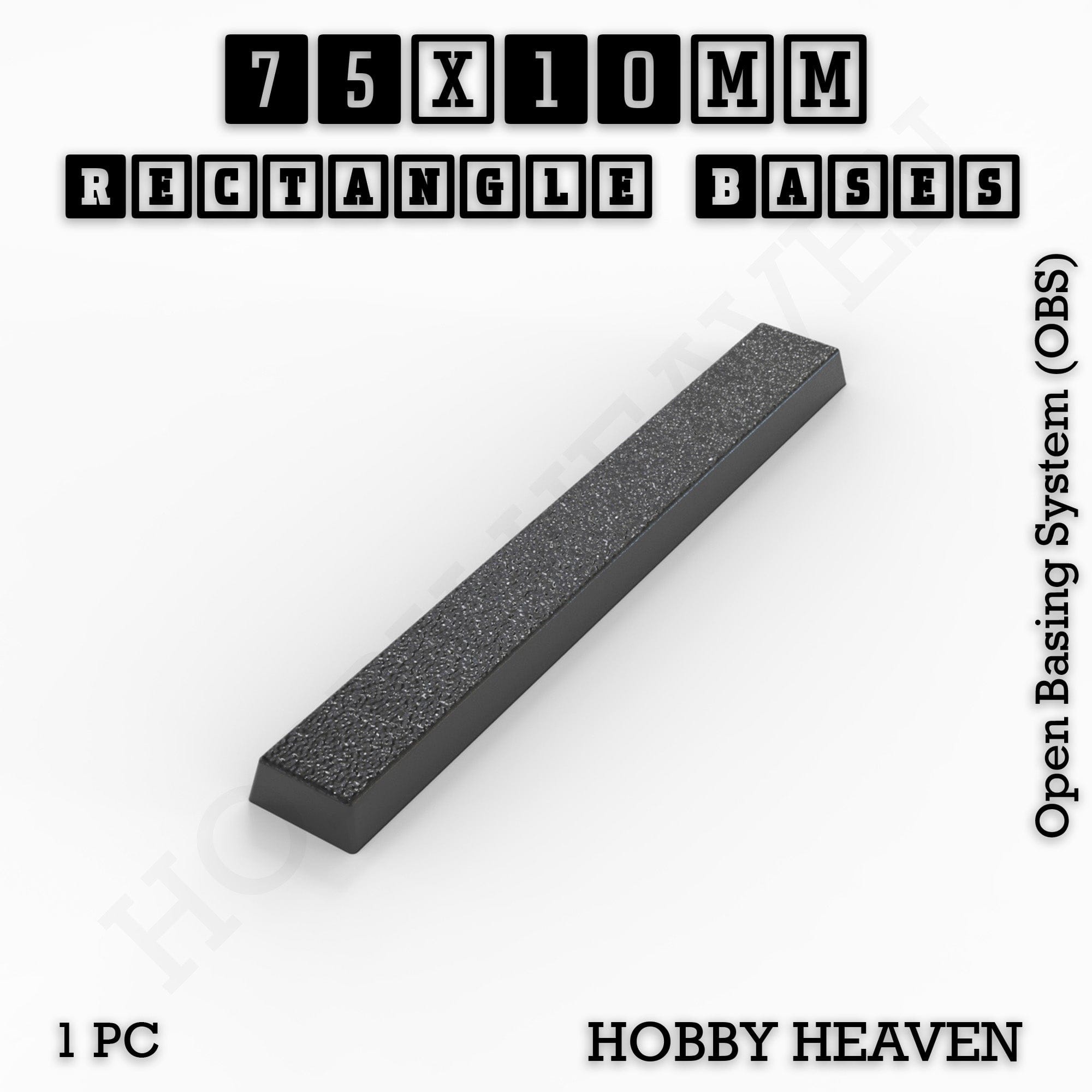 Base Rectangle Bases Range Sizes - 75x30mm to 125x40mm Medium Sizes 3d Print Full Range Tabletop Games