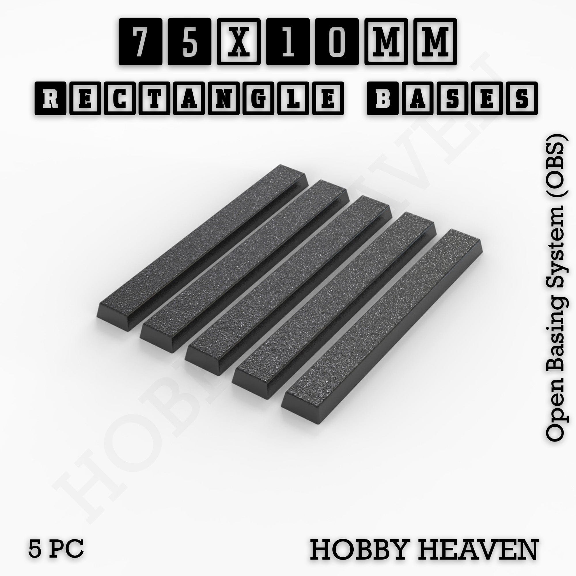 Base Rectangle Bases Range Sizes - 75x30mm to 125x40mm Medium Sizes 3d Print Full Range Tabletop Games