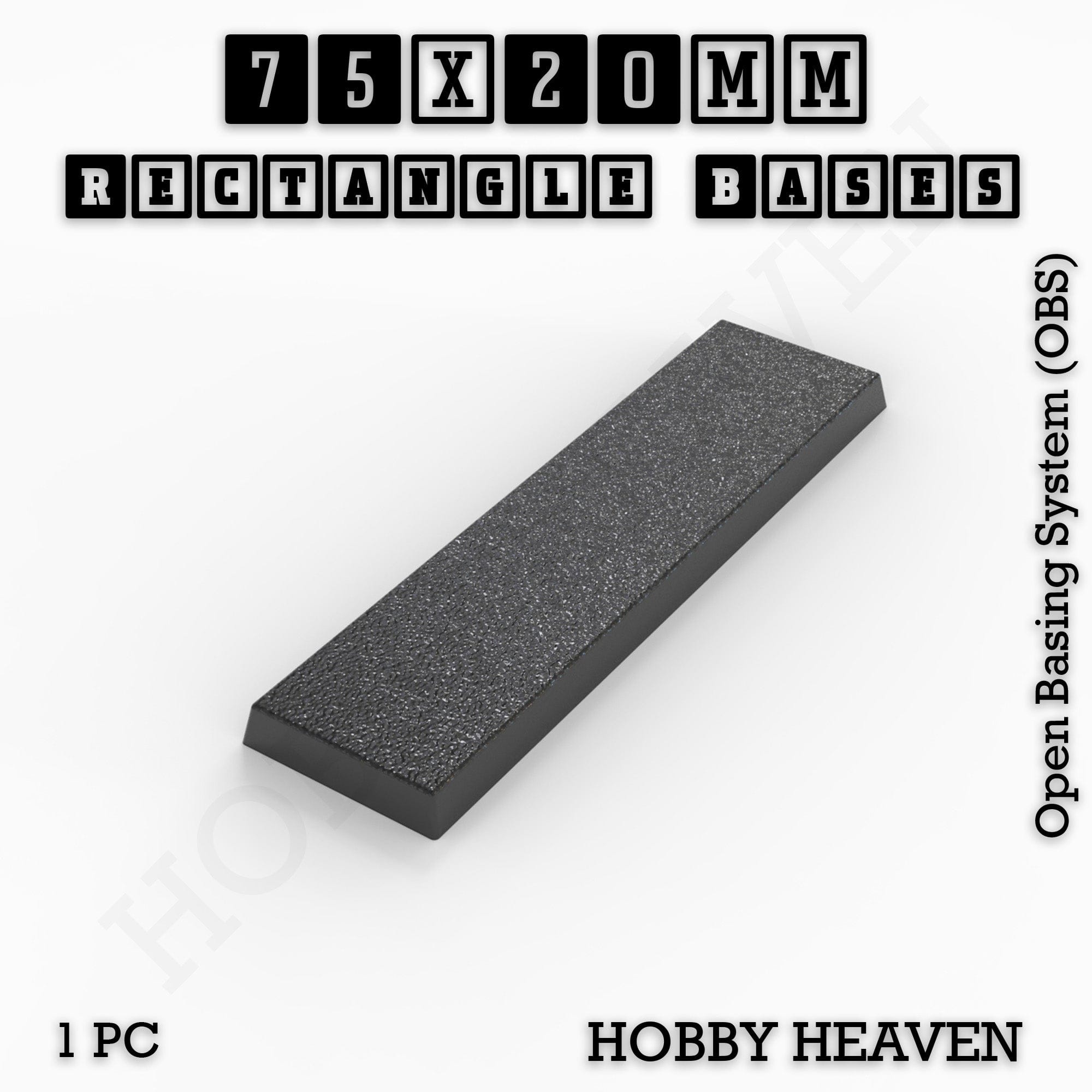 Base Rectangle Bases Range Sizes - 75x30mm to 125x40mm Medium Sizes 3d Print Full Range Tabletop Games