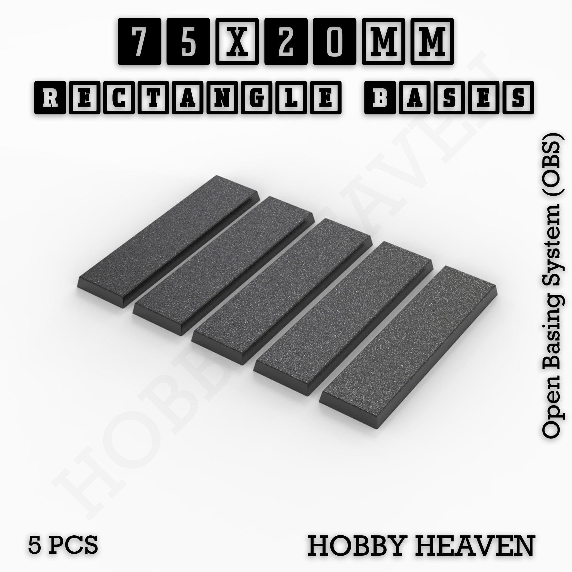 Base Rectangle Bases Range Sizes - 75x30mm to 125x40mm Medium Sizes 3d Print Full Range Tabletop Games