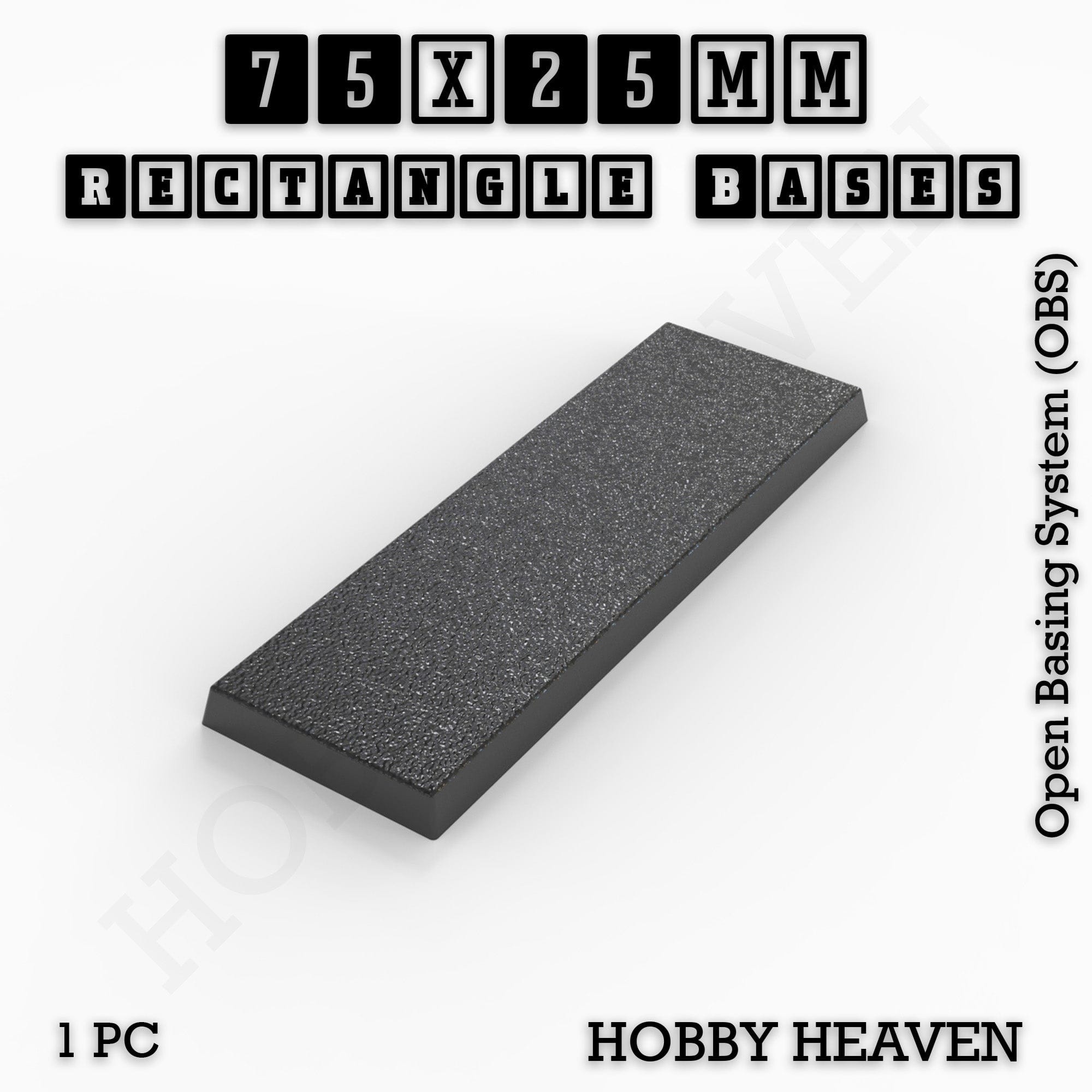 Base Rectangle Bases Range Sizes - 75x30mm to 125x40mm Medium Sizes 3d Print Full Range Tabletop Games