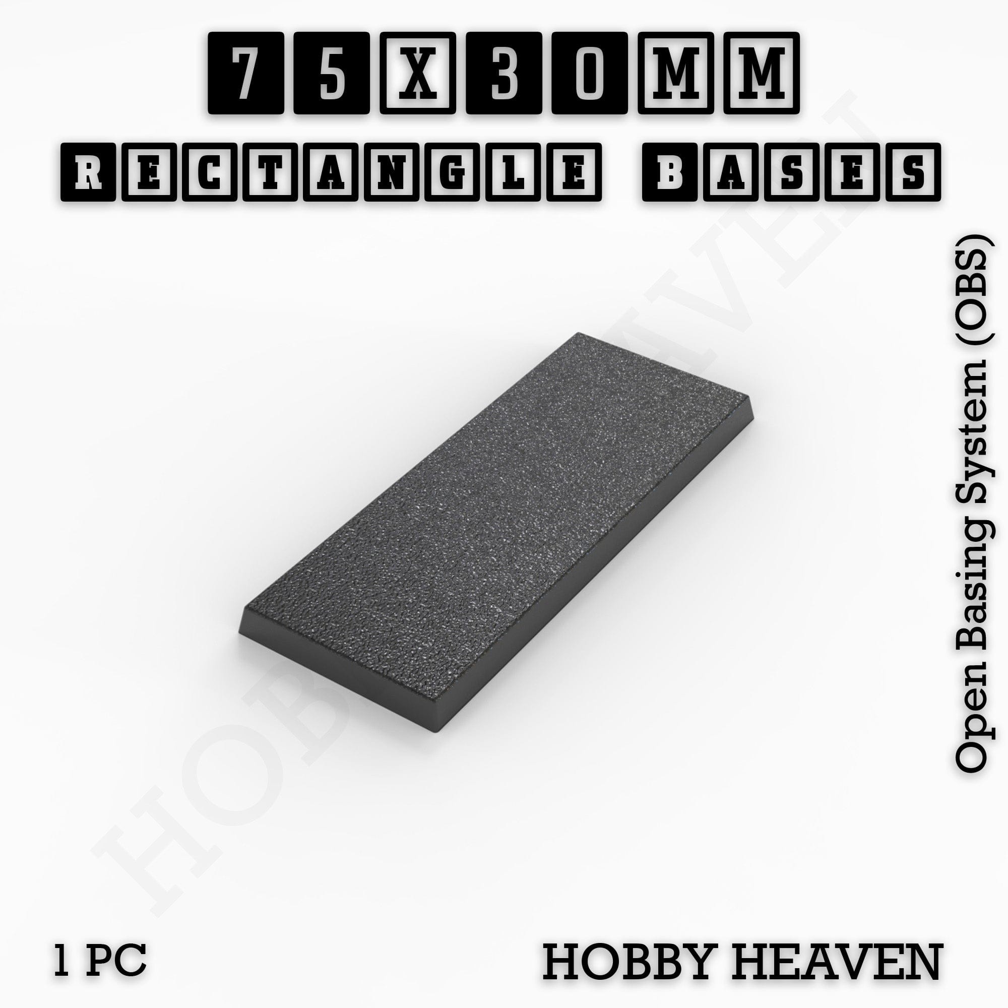 Base Rectangle Bases Range Sizes - 75x30mm to 125x40mm Medium Sizes 3d Print Full Range Tabletop Games