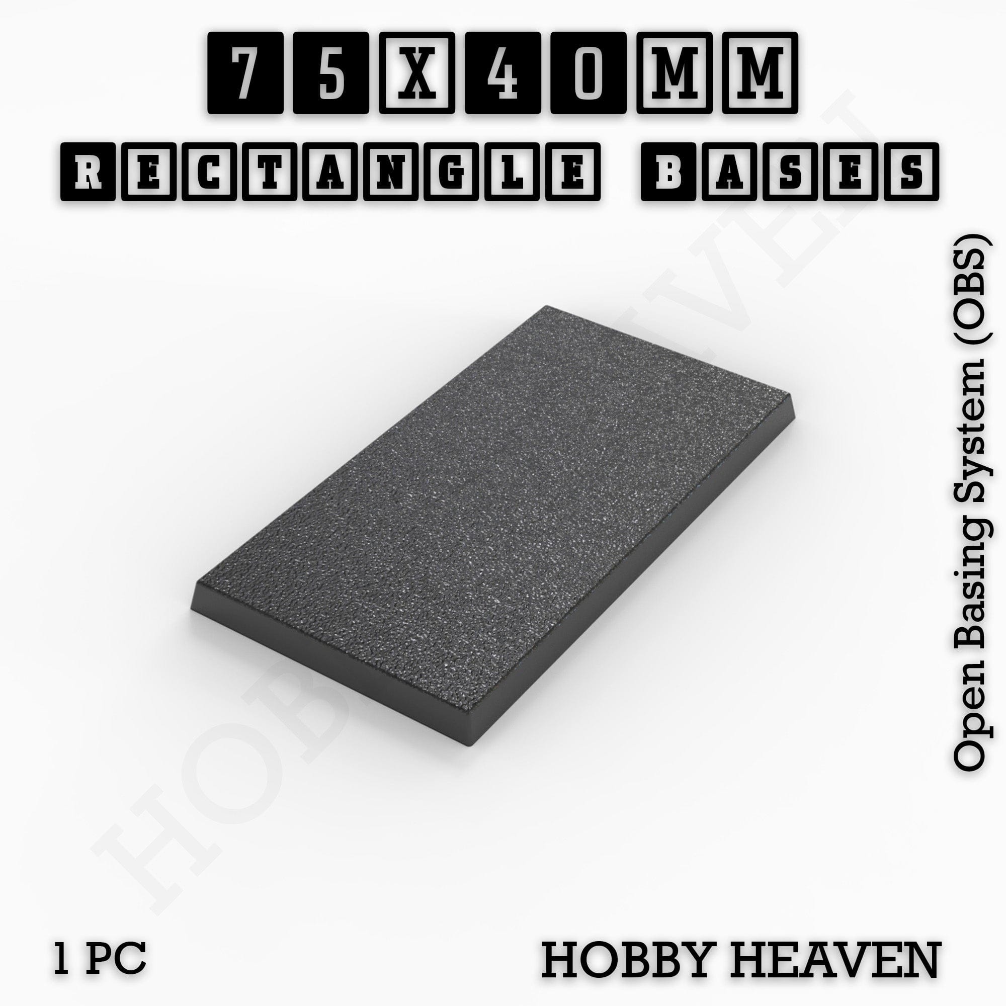 Base Rectangle Bases Range Sizes - 75x30mm to 125x40mm Medium Sizes 3d Print Full Range Tabletop Games