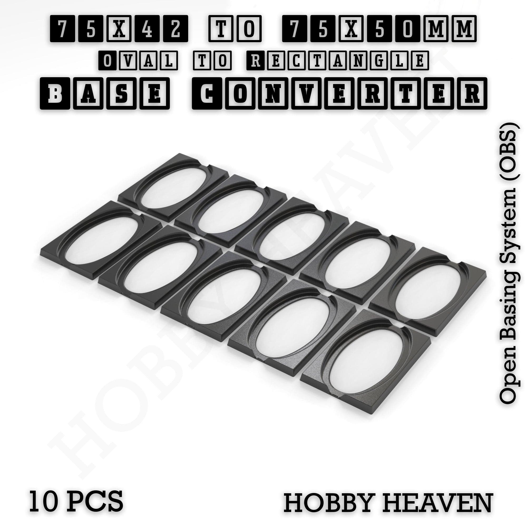 Base Converter Wargaming Oval to Rectangle Base Converters – Tabletop Games | 3D Printed Tabletop Accessories