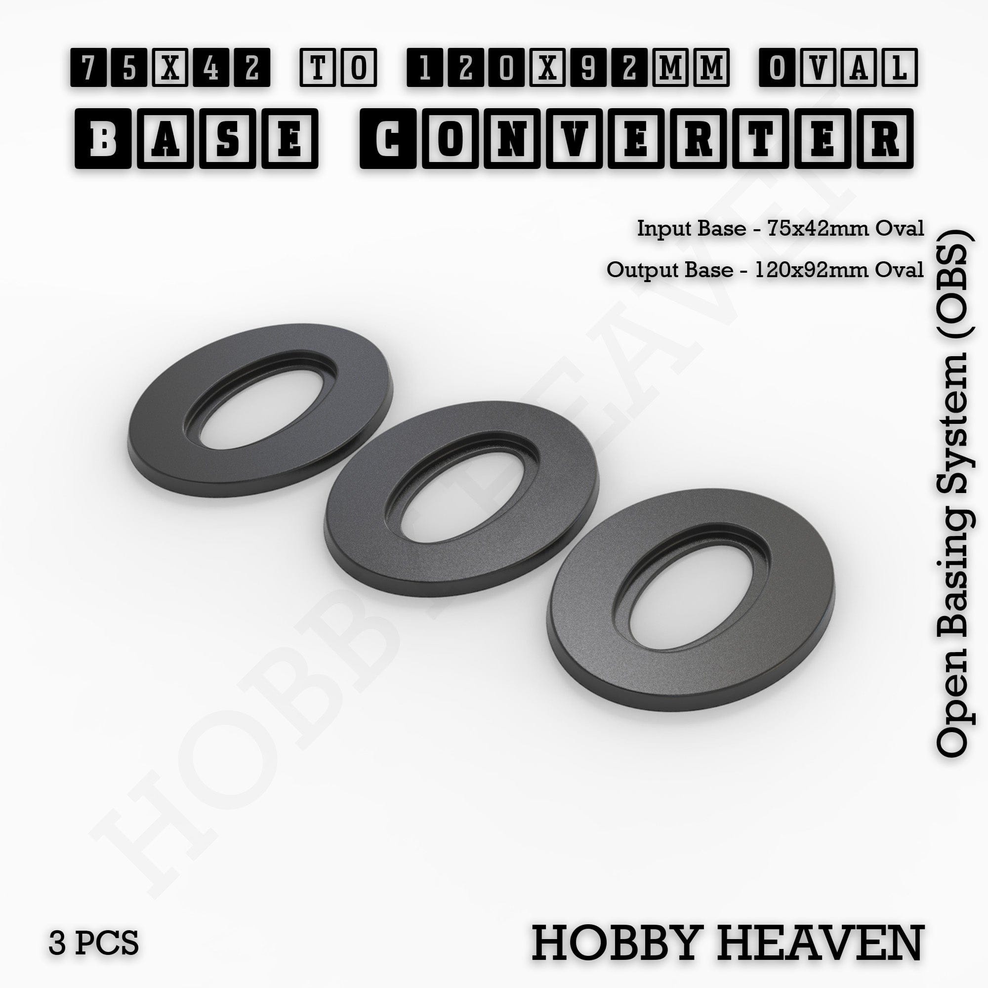 Base Oval To Oval Bases Size Converters 3d Print Full Range