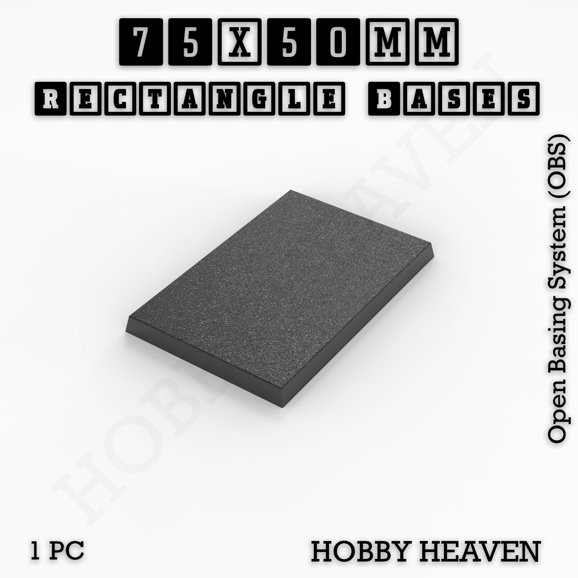 Base Rectangle Bases Range Sizes - 75x30mm to 125x40mm Medium Sizes 3d Print Full Range Tabletop Games