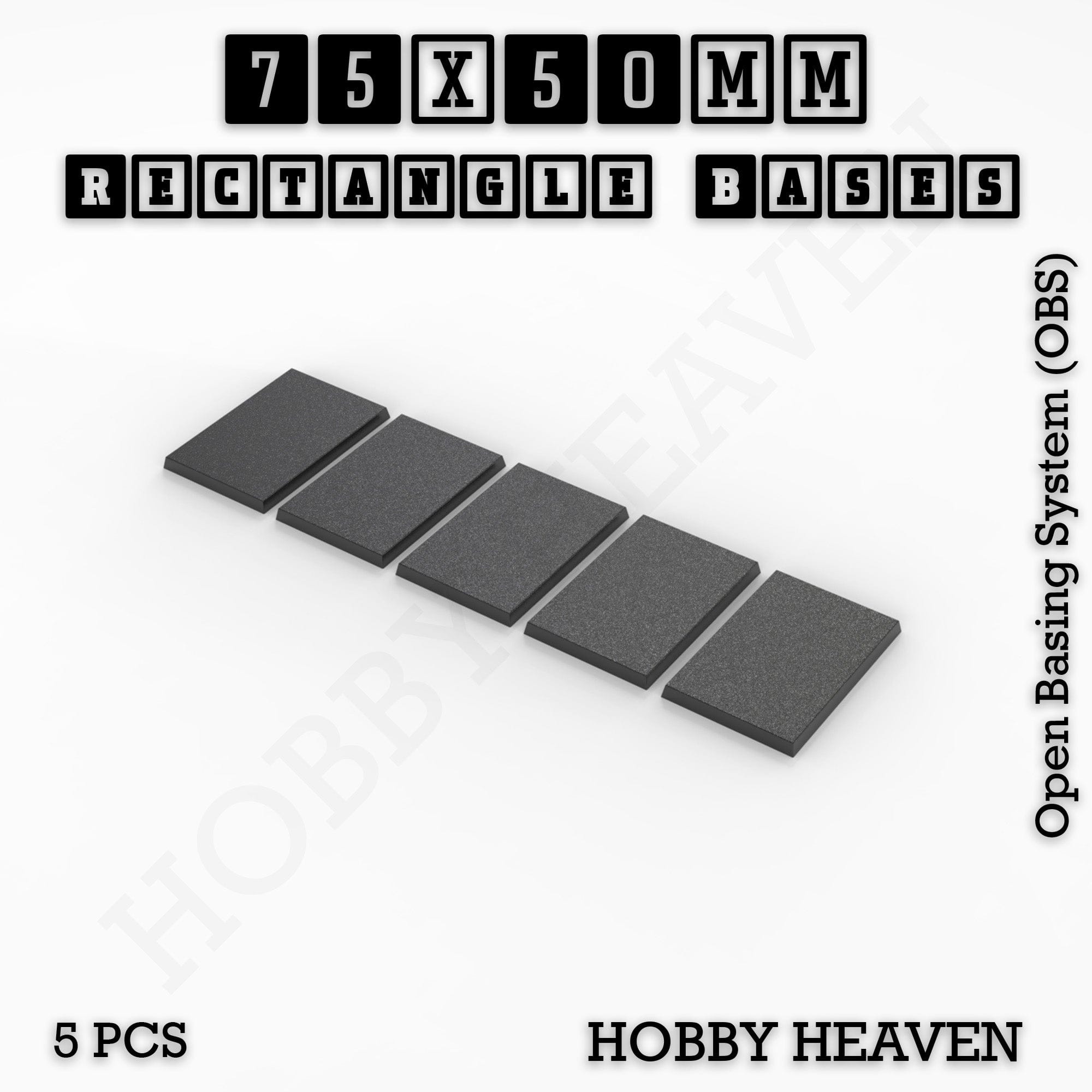Base Rectangle Bases Range Sizes - 75x30mm to 125x40mm Medium Sizes 3d Print Full Range Tabletop Games