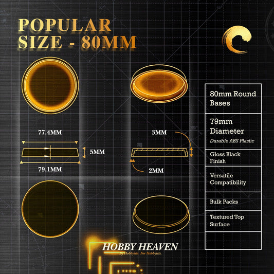 Base 80mm Round Plain Plastic Bases